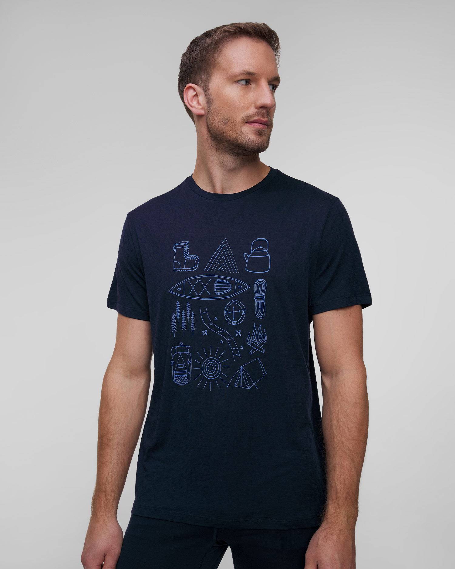 Men's t-shirt Icebreaker Mer 150 Tech Lite SS navy blue