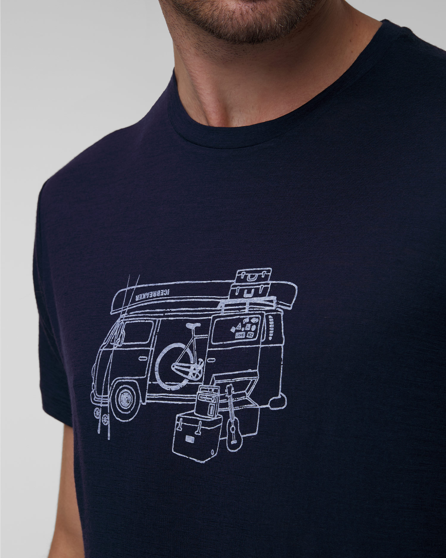 Men's T-shirt Icebreaker Mer 150 Tech Lite SS navy blue