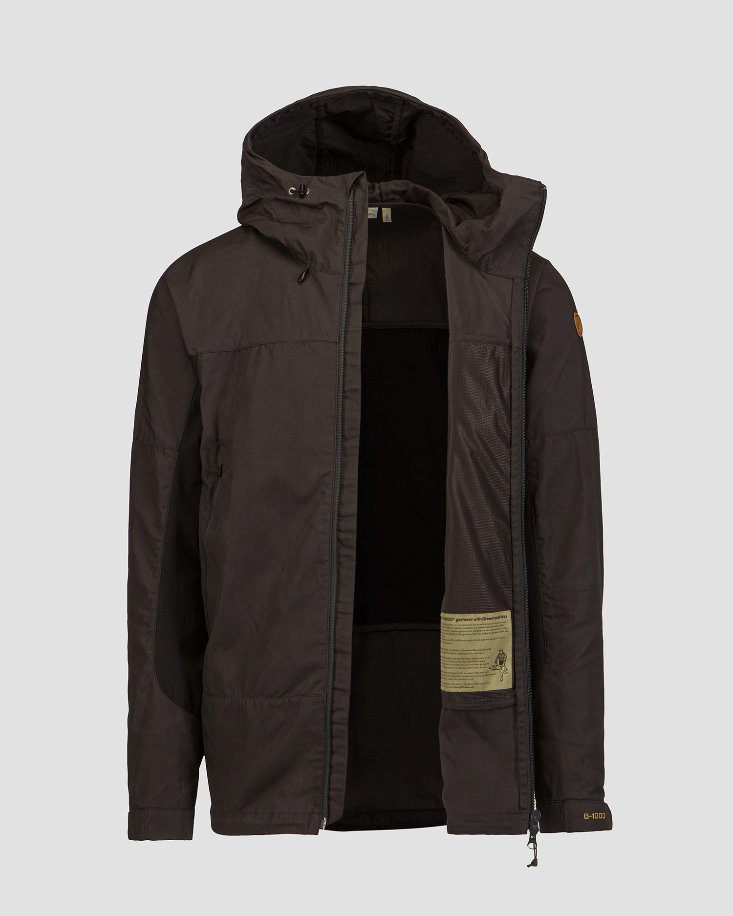 Fjallraven Abisko Lite Trekking Jacket M Herren-Trekkingjacke in Schwarz und Grau