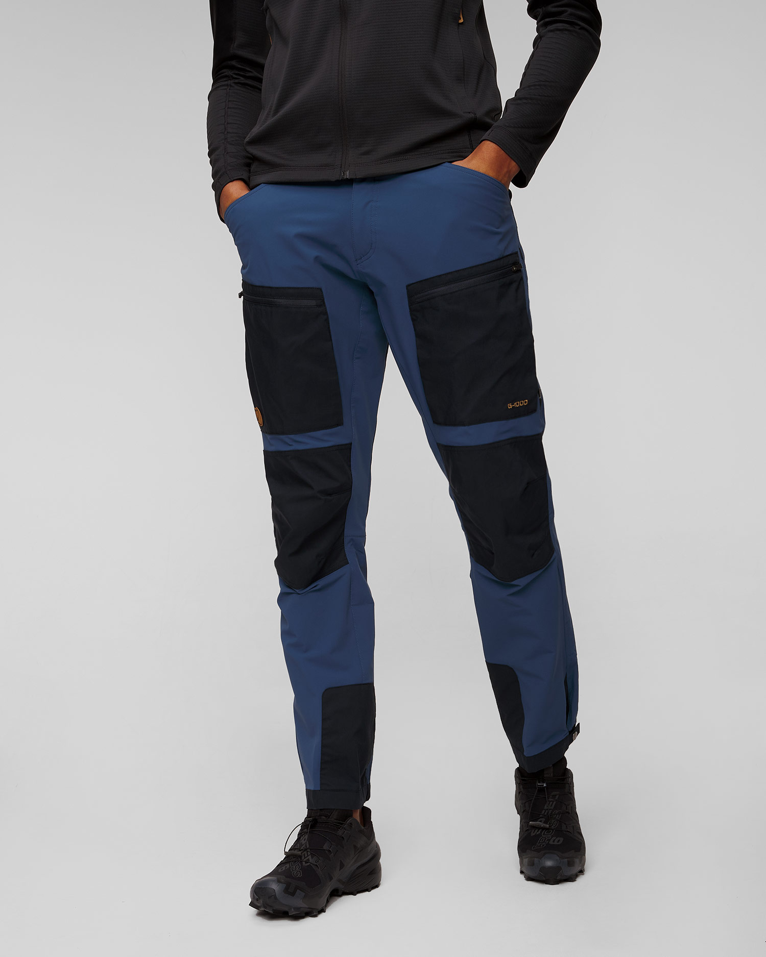 Pantalon de trekking bleu et bleu marine pour hommes Fjallraven Keb Agile Trousers M