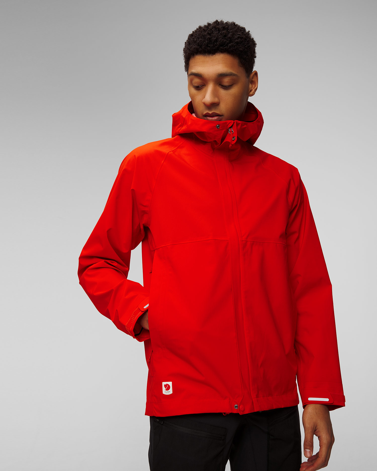 Veste hardshell orange pour hommes Fjallraven HC Hydratic Trail Jacket M