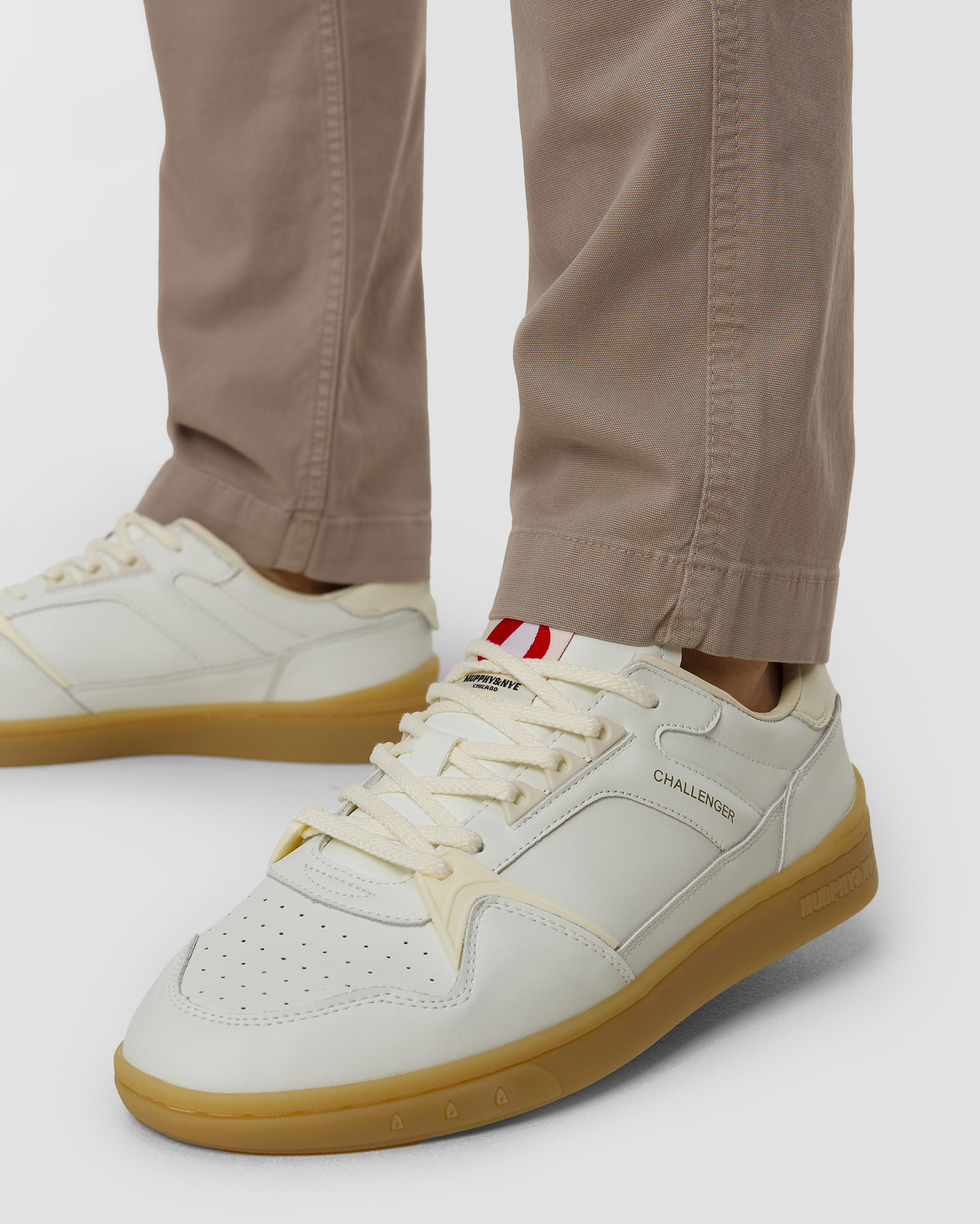 Men's white leather sneakers Murphy&Nye Challenger 1