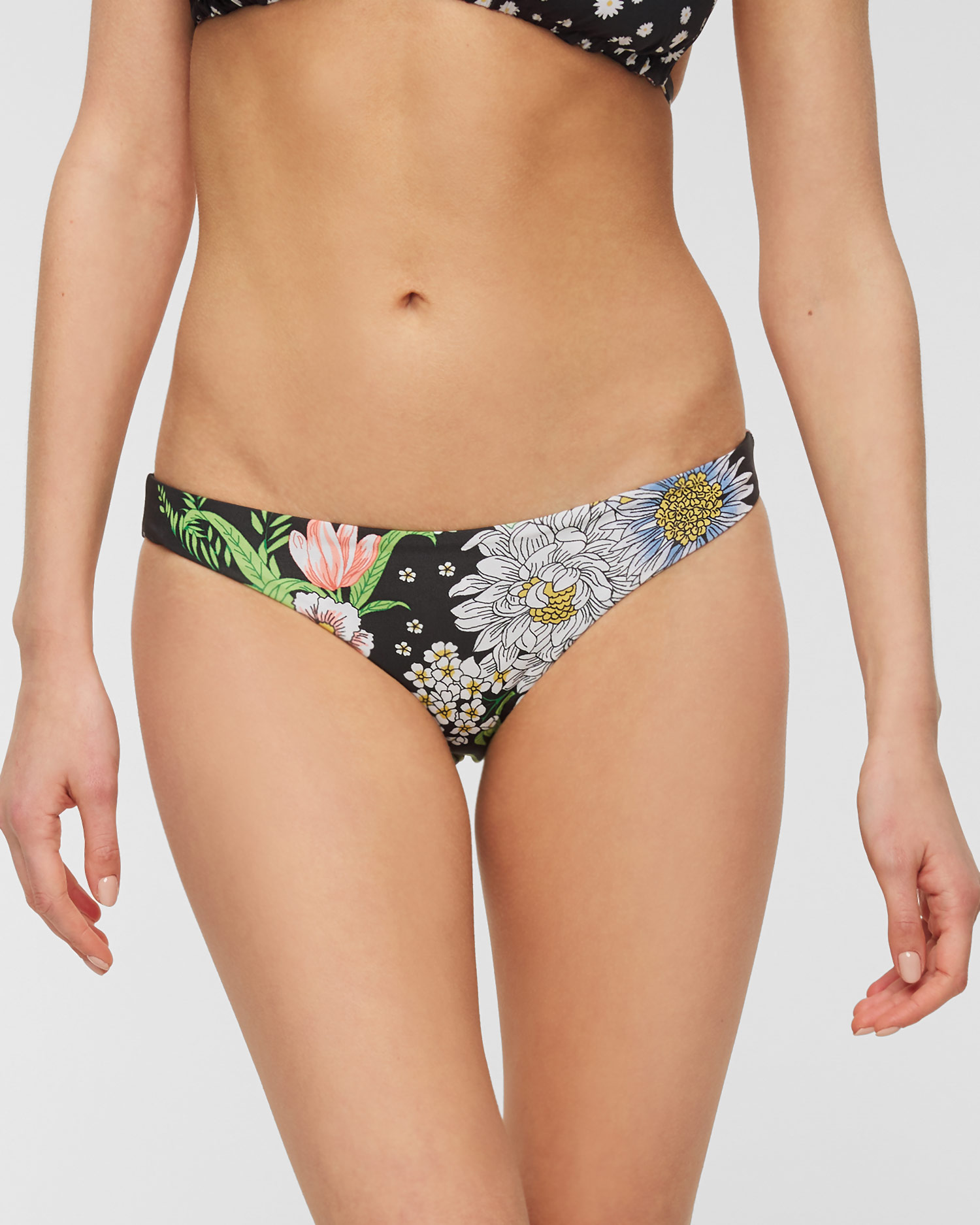 Spodní díl oboustranných plavek MAAJI BLACK BOUQUET FLIRT