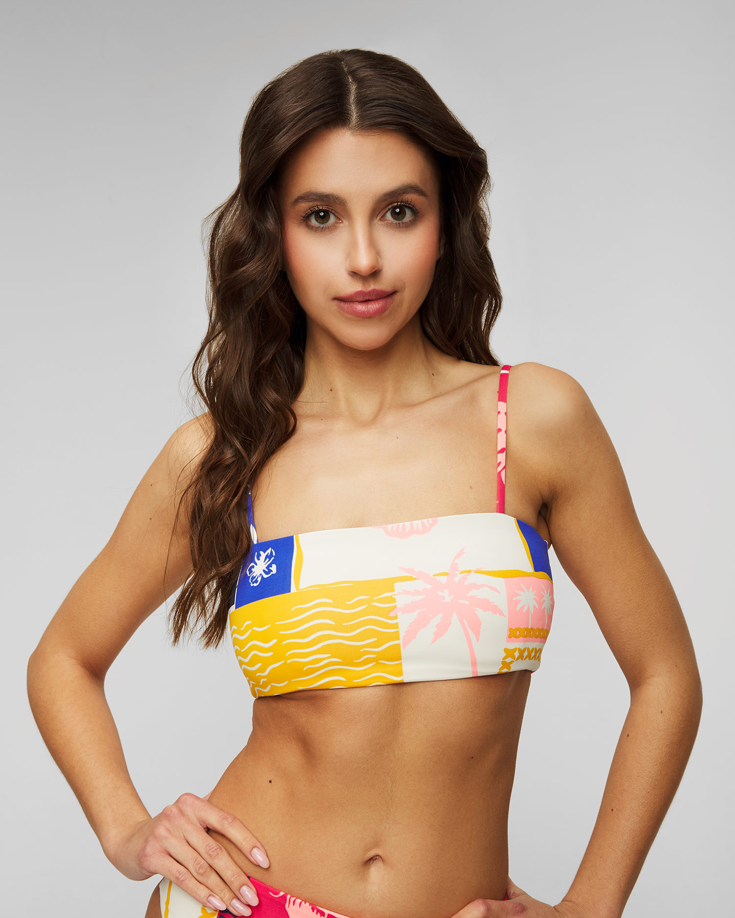 Haut de maillot de bain réversible pour femmes Maaji Paradise Postals Cyprus