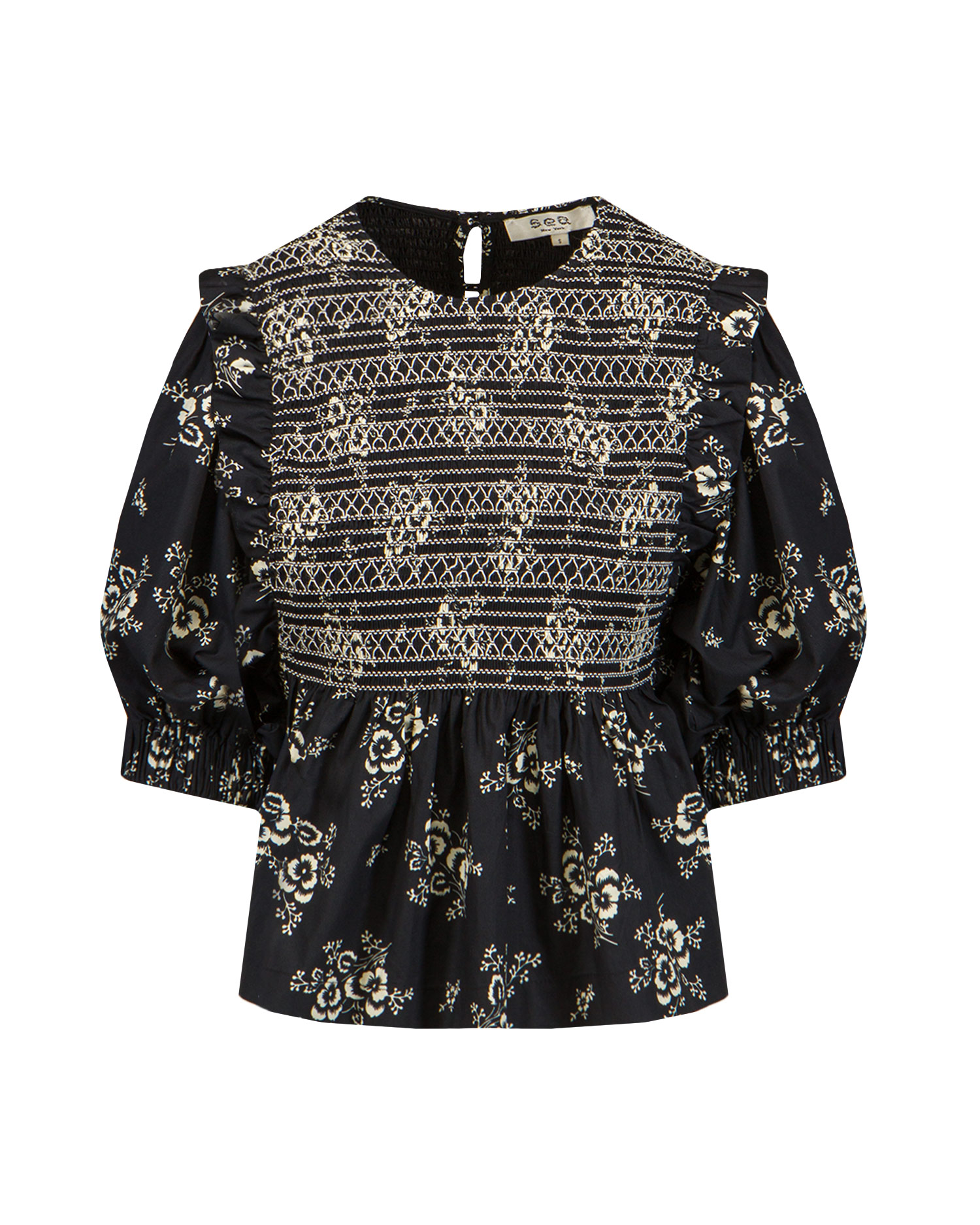 SEA NY ALESSIA SMOCKED Top