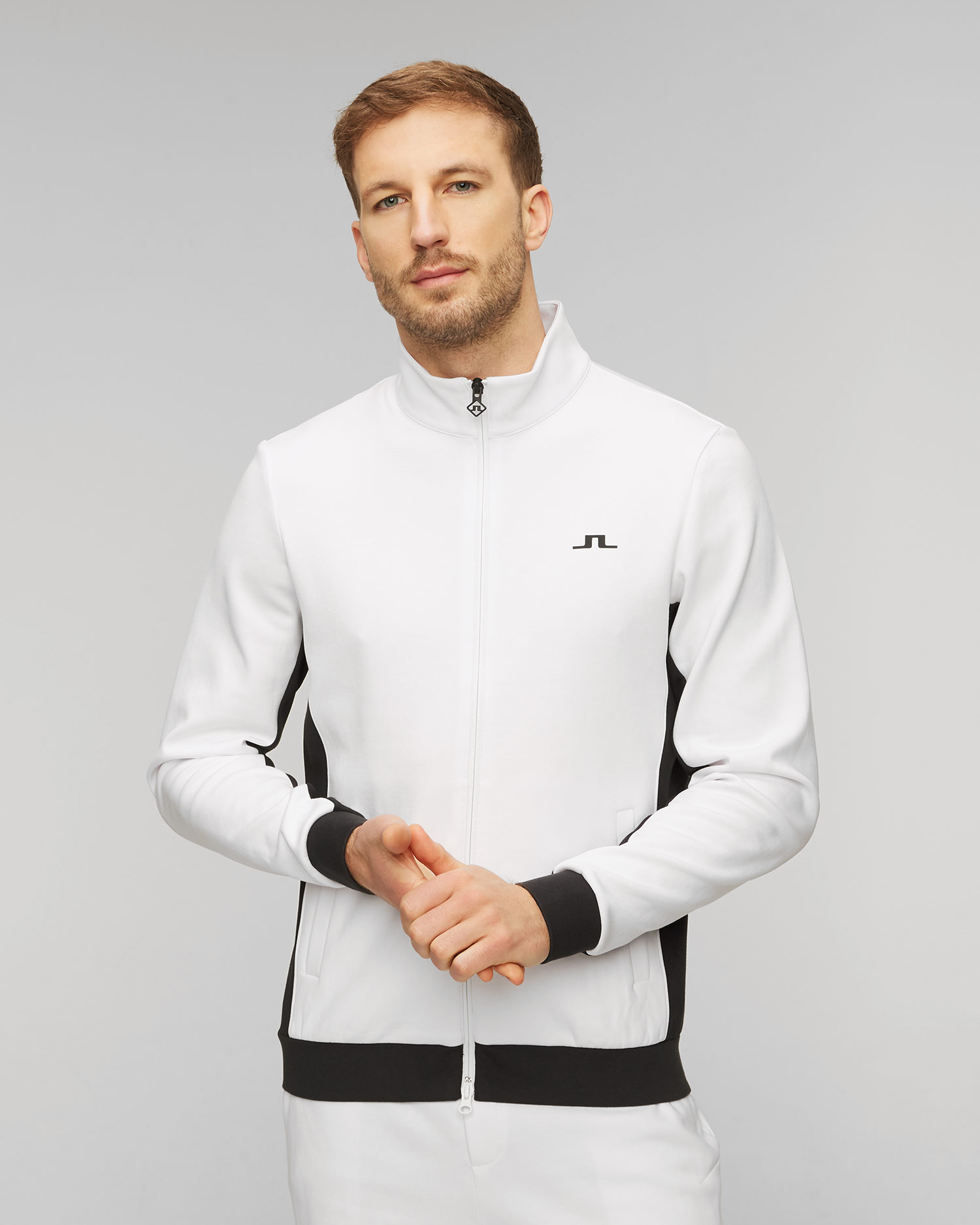 Giacca bianca da uomo J.Lindeberg Callum Zip Jacket