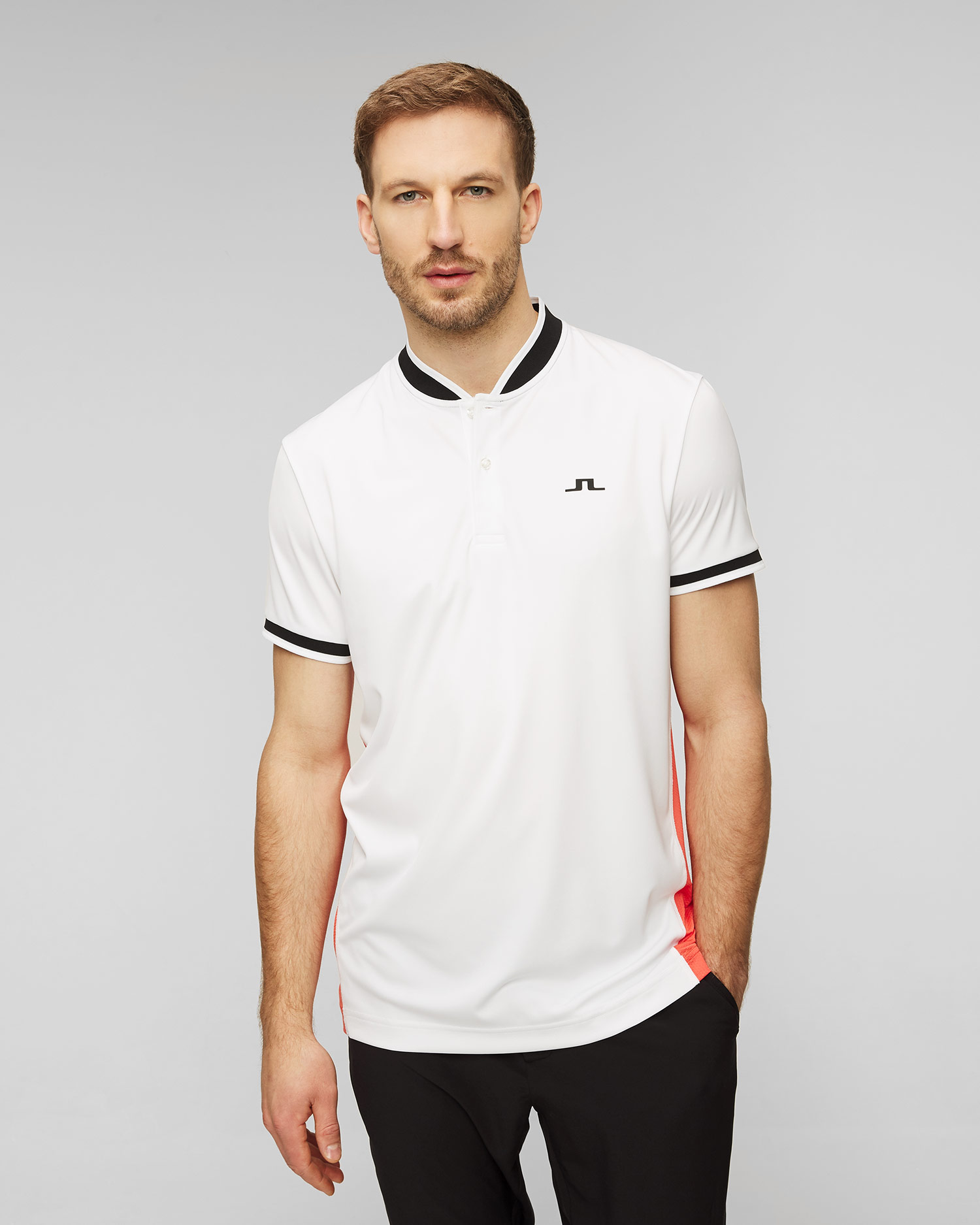 Polo blanc et orange pour hommes J.Lindeberg Jensen