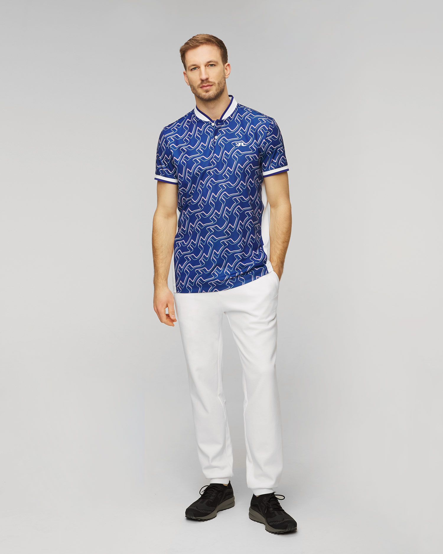 Niebieskie polo męskie J.Lindeberg Jensen Print