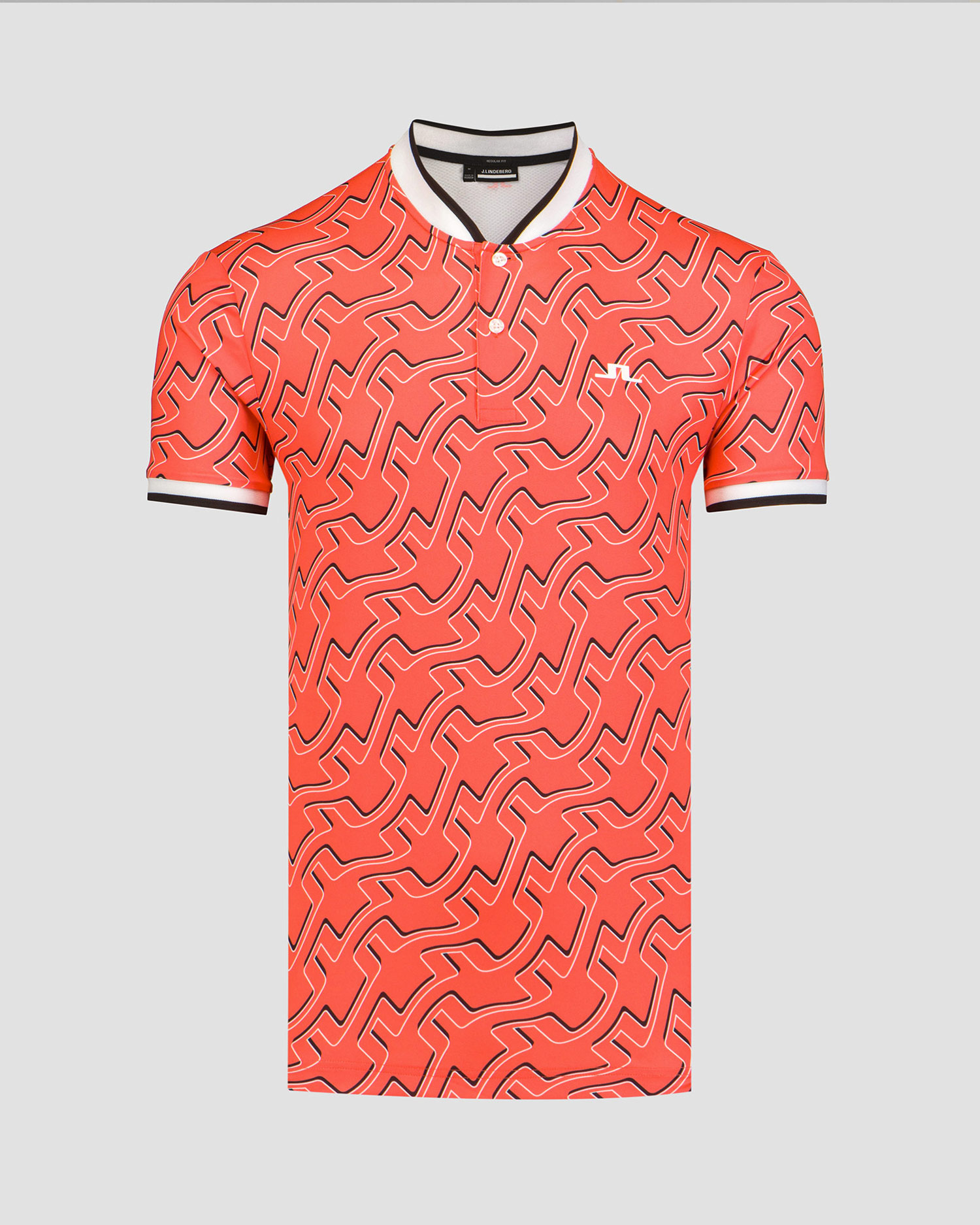 Polo arancione da uomo J.Lindeberg Jensen Print