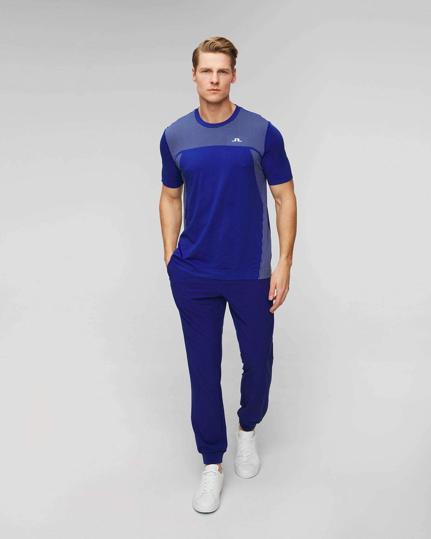 T-shirt bleu pour hommes J.Lindeberg Kai Seamless Top