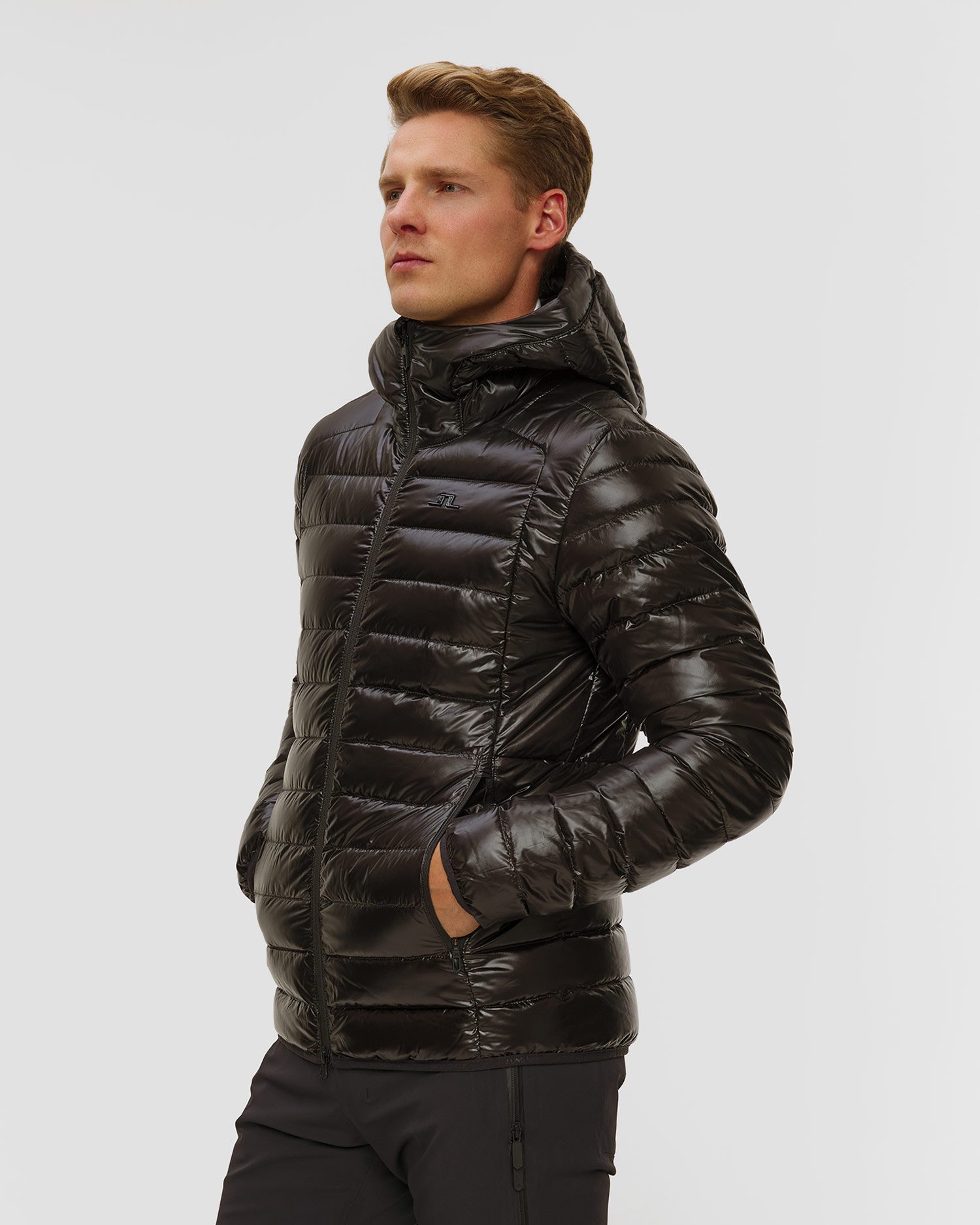 Kurtka puchowa męska J.Lindeberg Oden Light Down Hood czarna