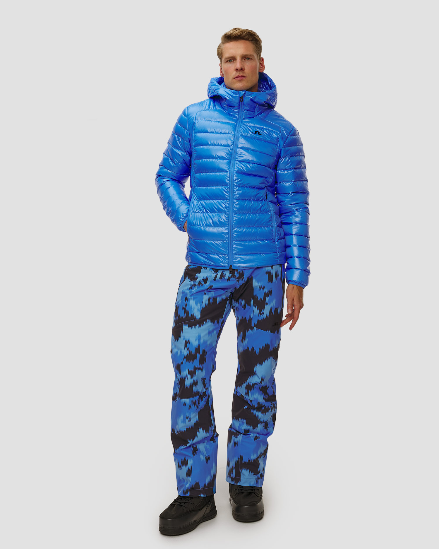 J.Lindeberg Oden Light Down Hood Herren-Daunenjacke in Blau