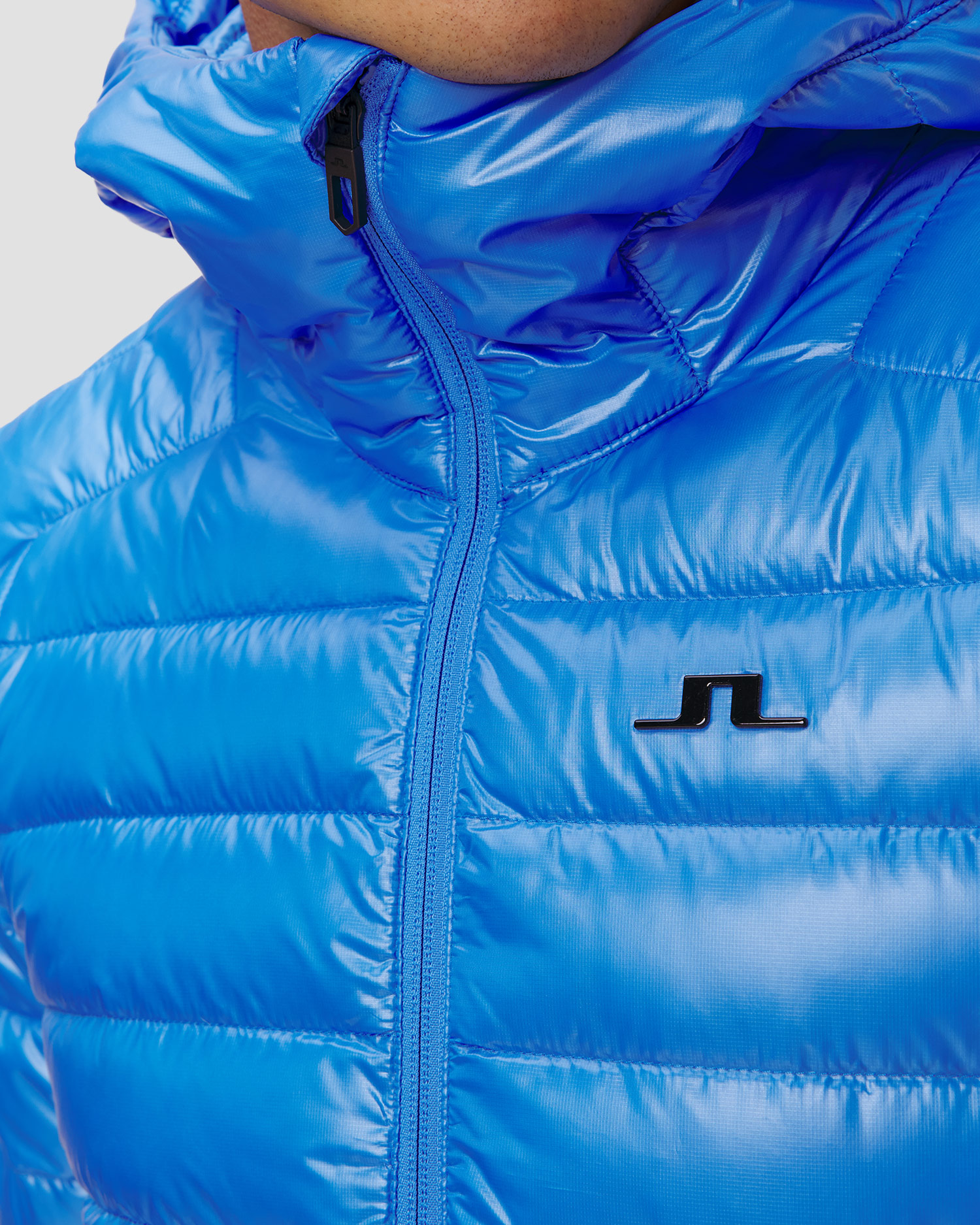 Kurtka puchowa męska J.Lindeberg Oden Light Down Hood niebieska