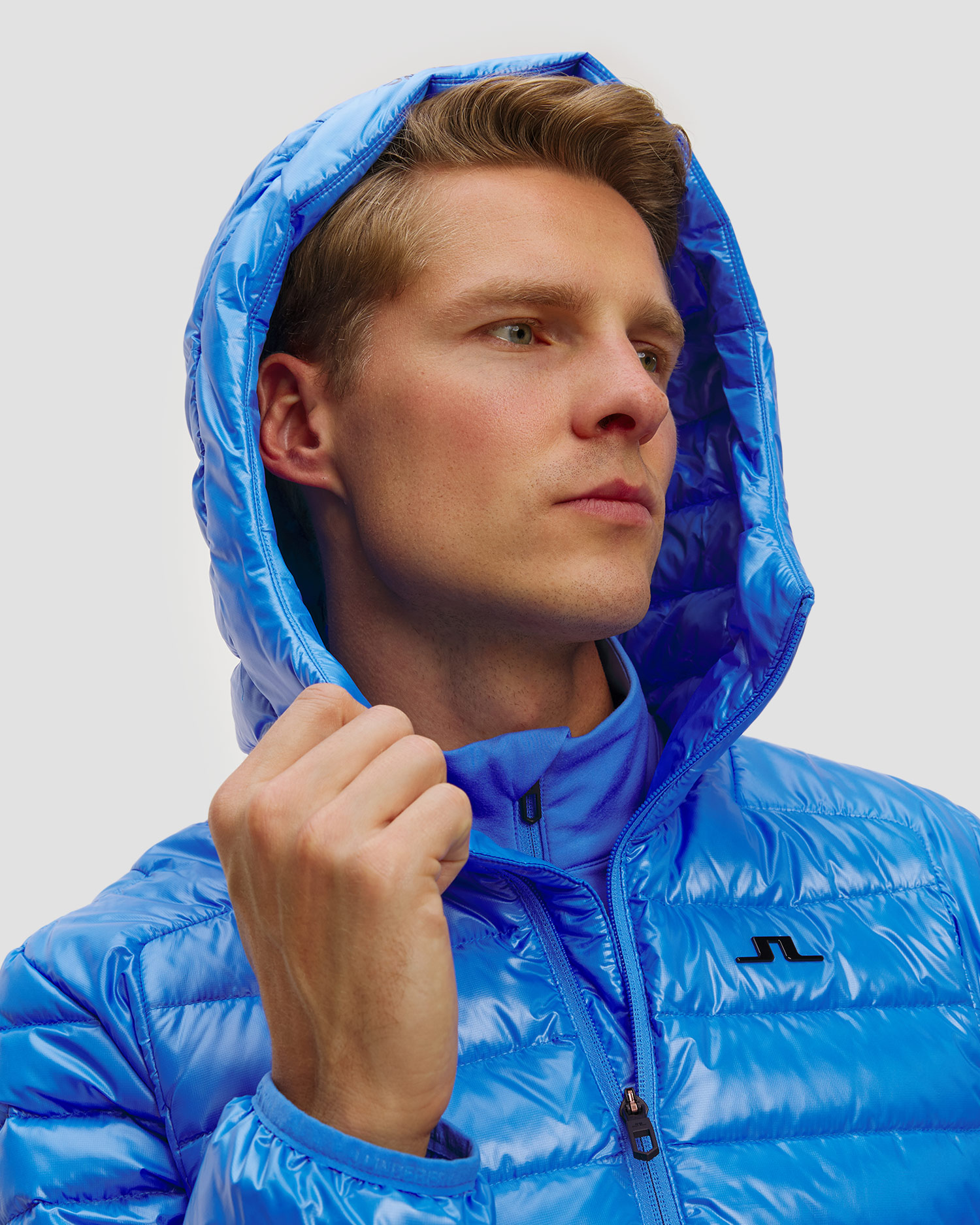 J.Lindeberg Oden Light Down Hood Herren-Daunenjacke in Blau