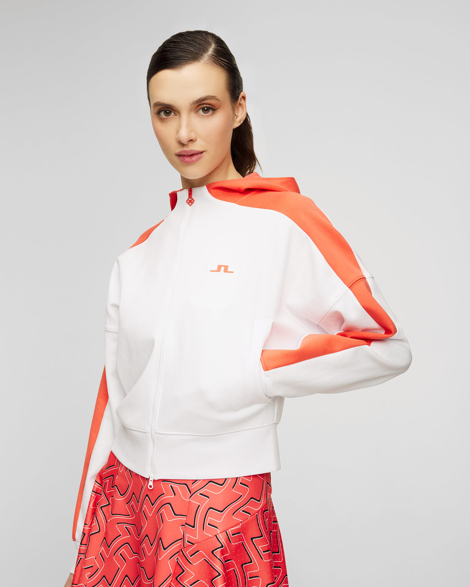Sweat-shirt blanc pour femmes J.Lindeberg Amelia Hood