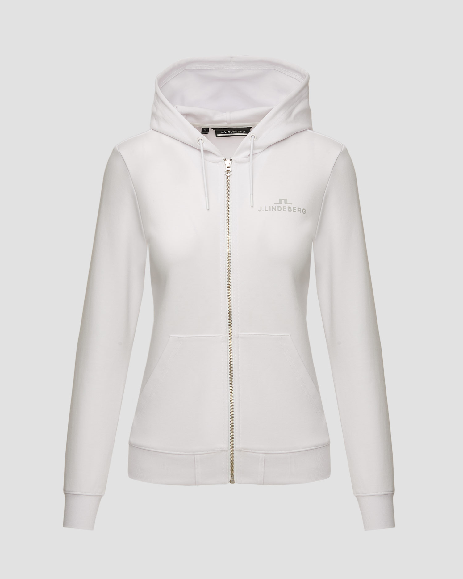 Sweat-shirt blanc pour femmes J.Lindeberg W Alpha Zip Hood 