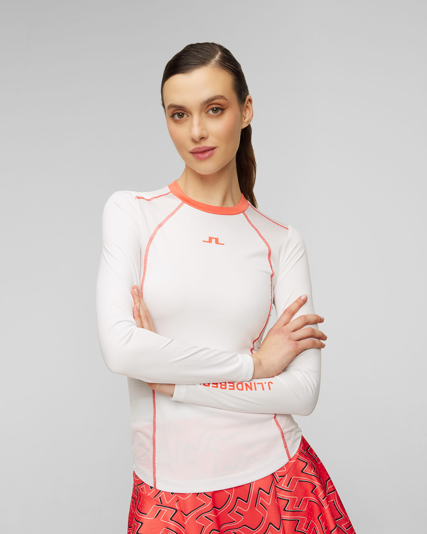 Top de sport blanc pour femmes J.Lindeberg Amelia