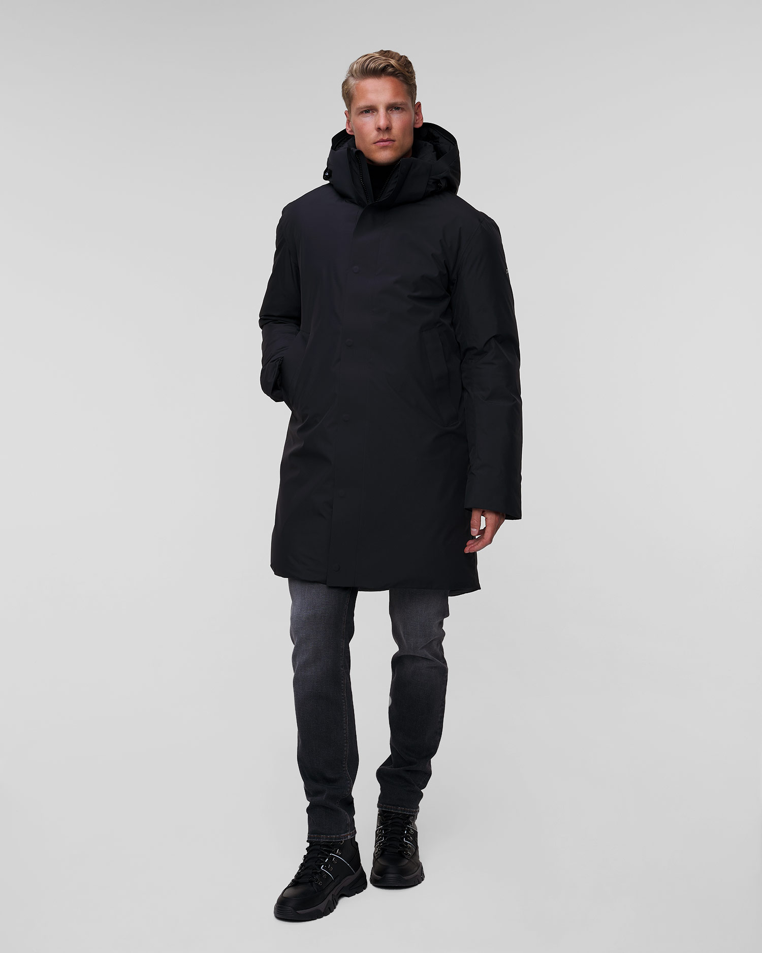 Parka nero con piumino da uomo J.Lindeberg Alon