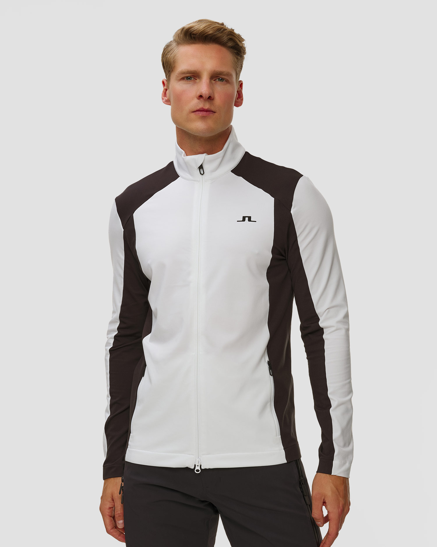 Bluza męska J.Lindeberg Banks Zip Mid Layer biała