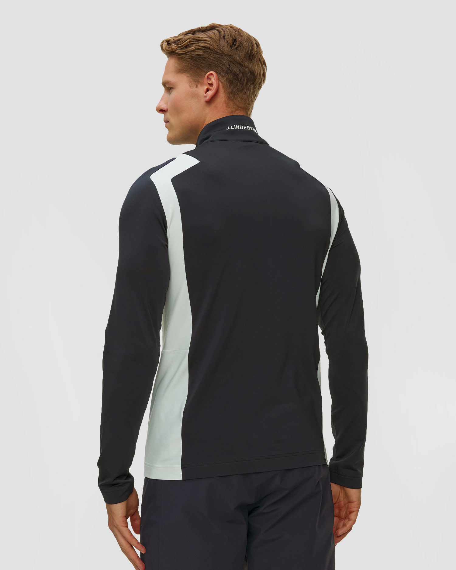 Bluza męska J.Lindeberg Lukas Quarter Zip Mid Layer granatowa