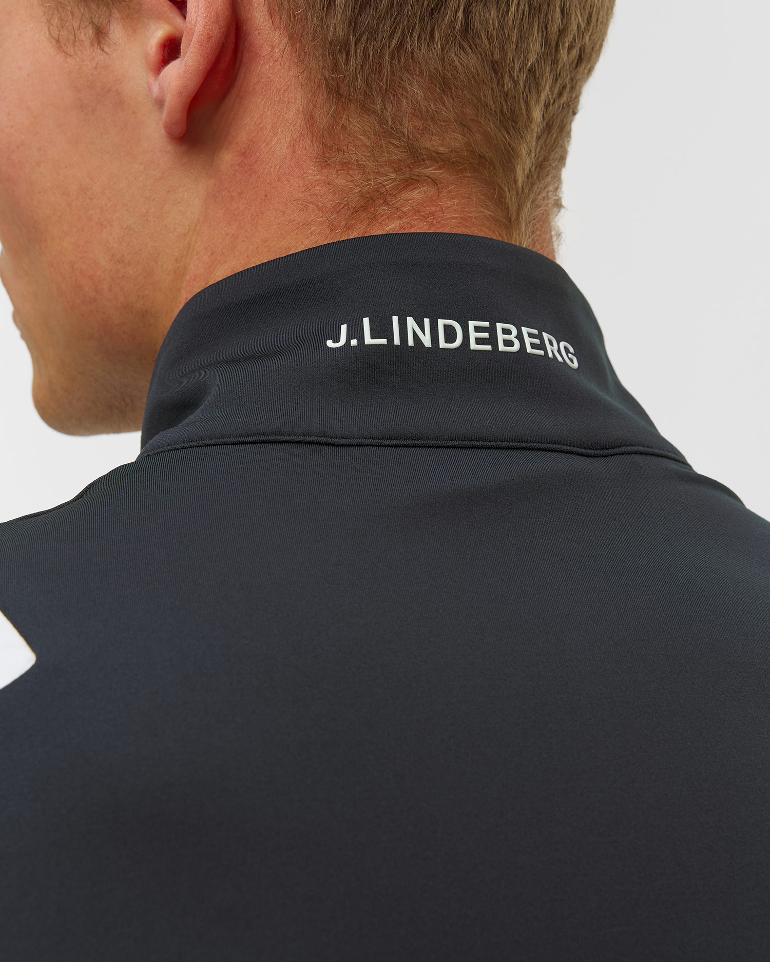 Bluza męska J.Lindeberg Lukas Quarter Zip Mid Layer granatowa