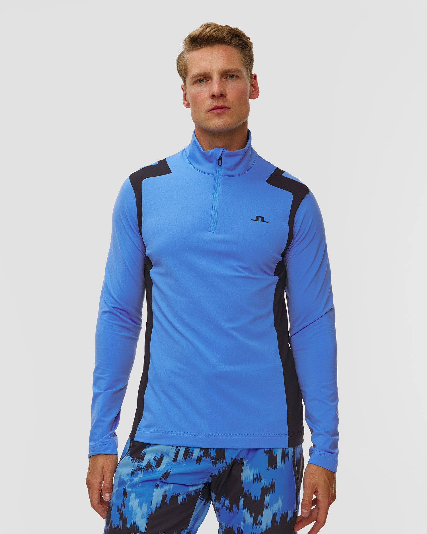 Bluza męska J.Lindeberg Lukas Quarter Zip Mid Layer niebieski