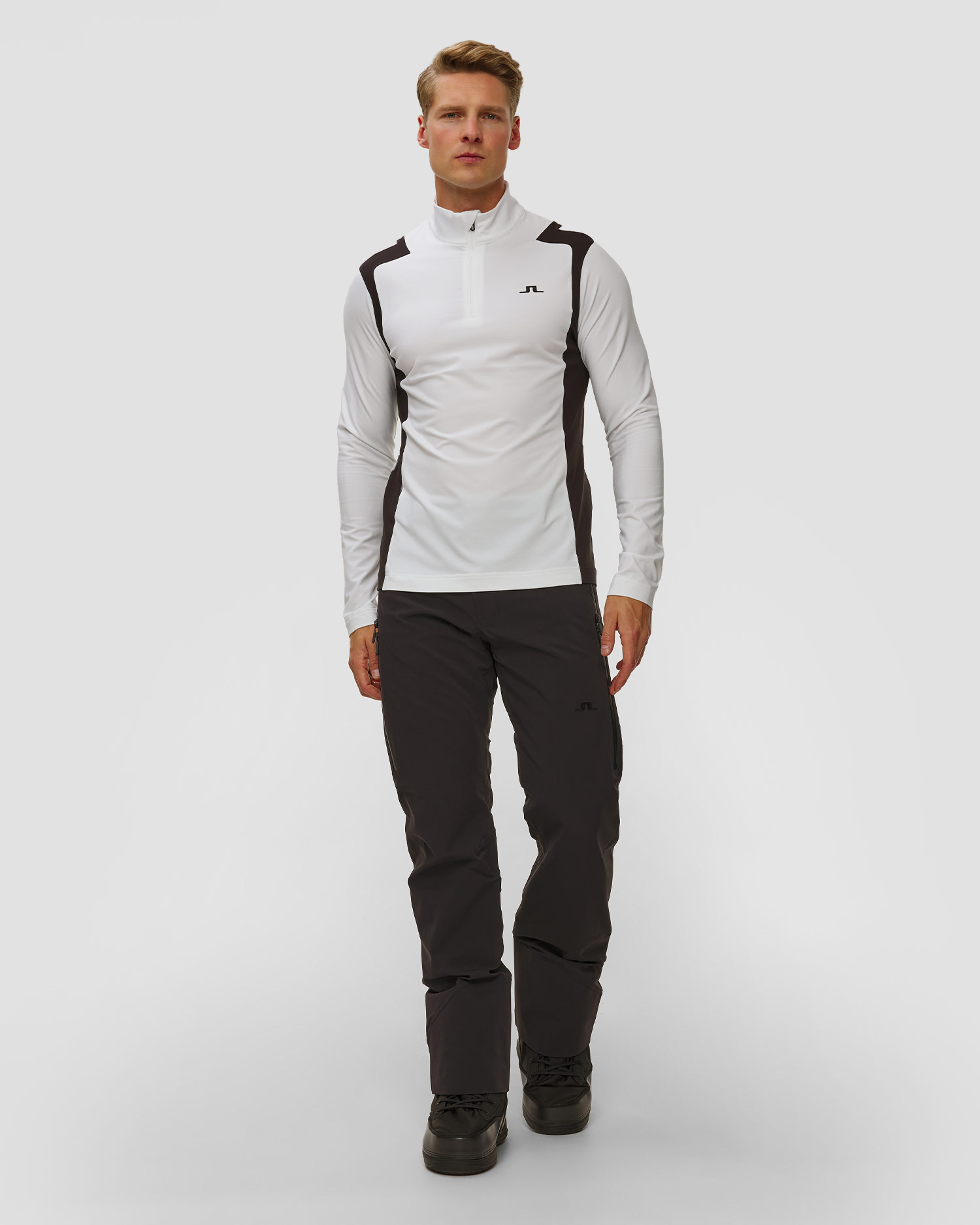 Bluza męska J.Lindeberg Lukas Quarter Zip Mid Layer biała