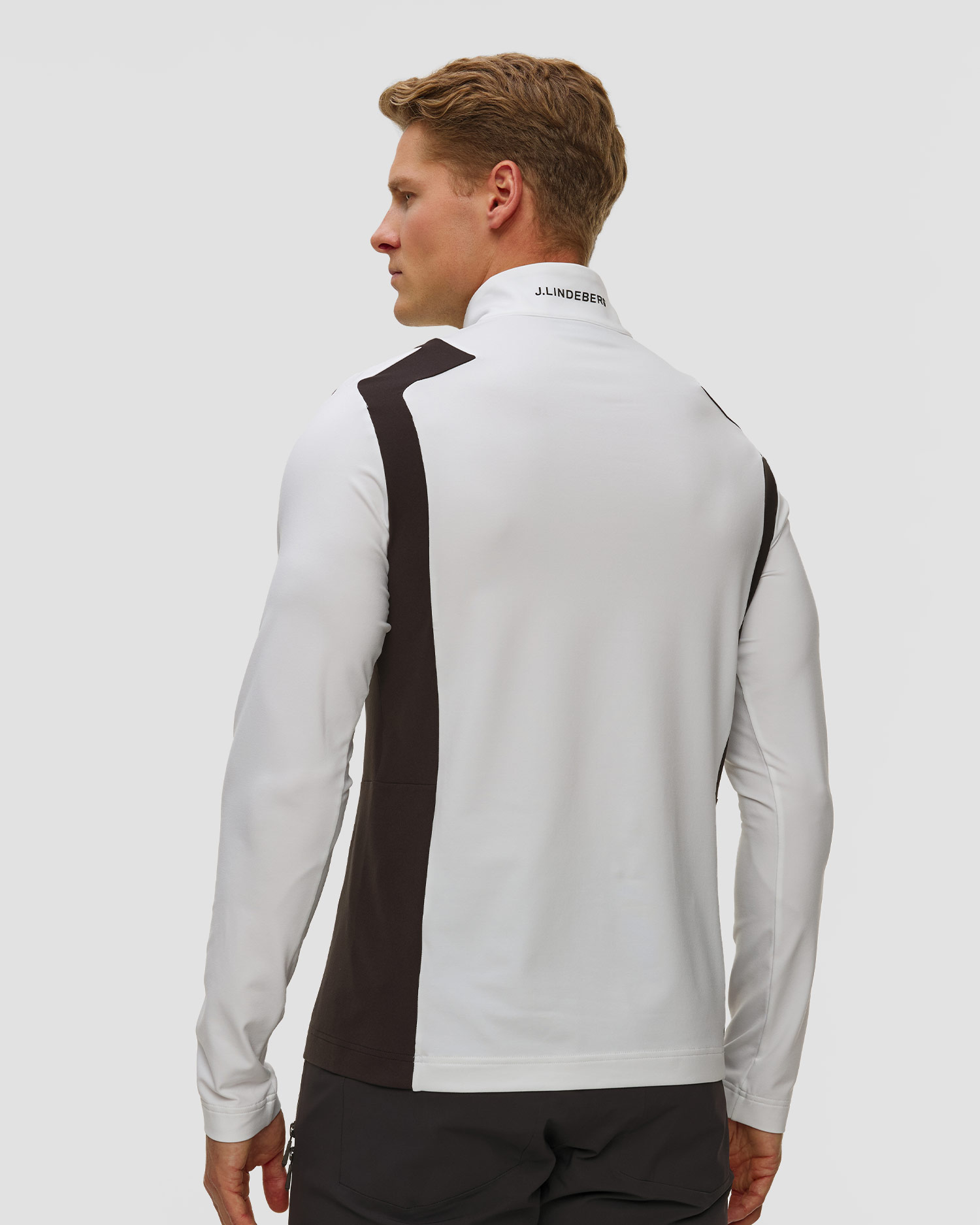 Bluza męska J.Lindeberg Lukas Quarter Zip Mid Layer biała