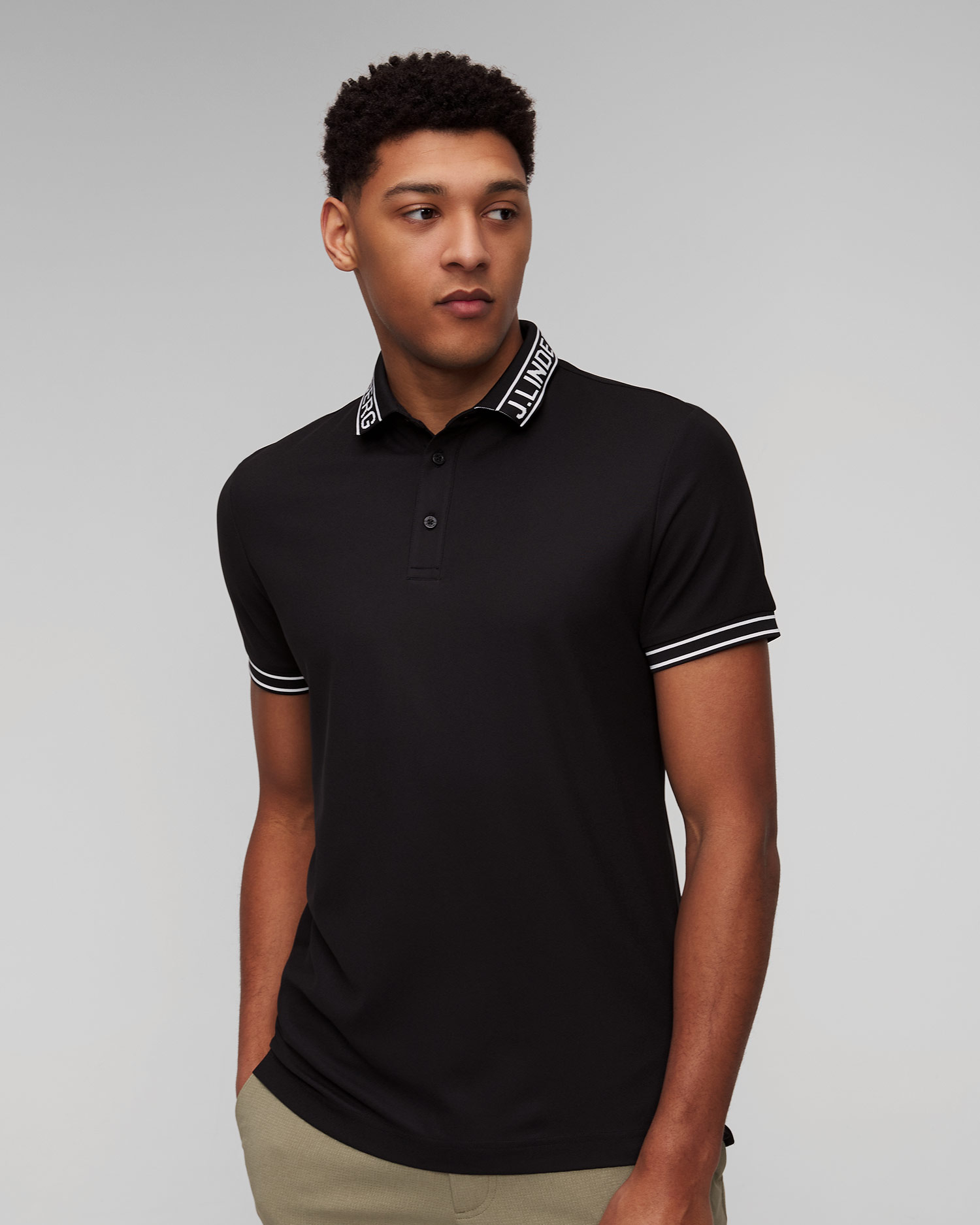 Men's black polo J.Lindeberg Austin