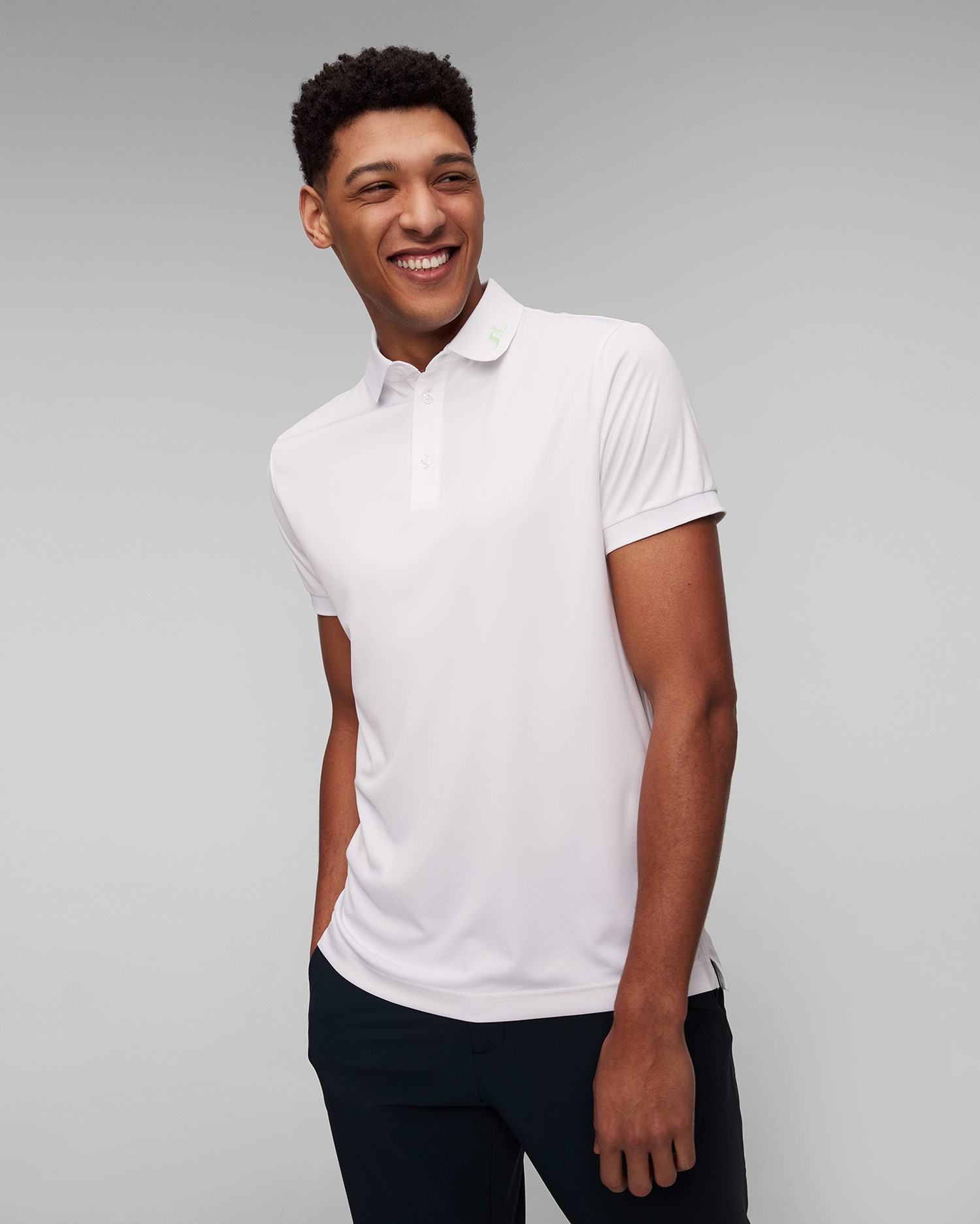 Polo bianca da uomo J.Lindeberg KV Print