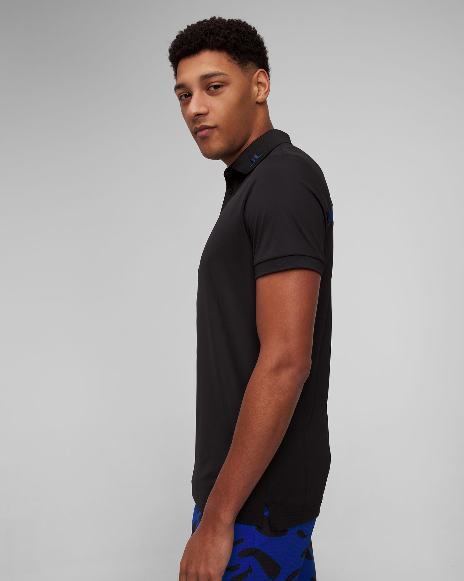 Polo noir pour hommes J.Lindeberg KV Print