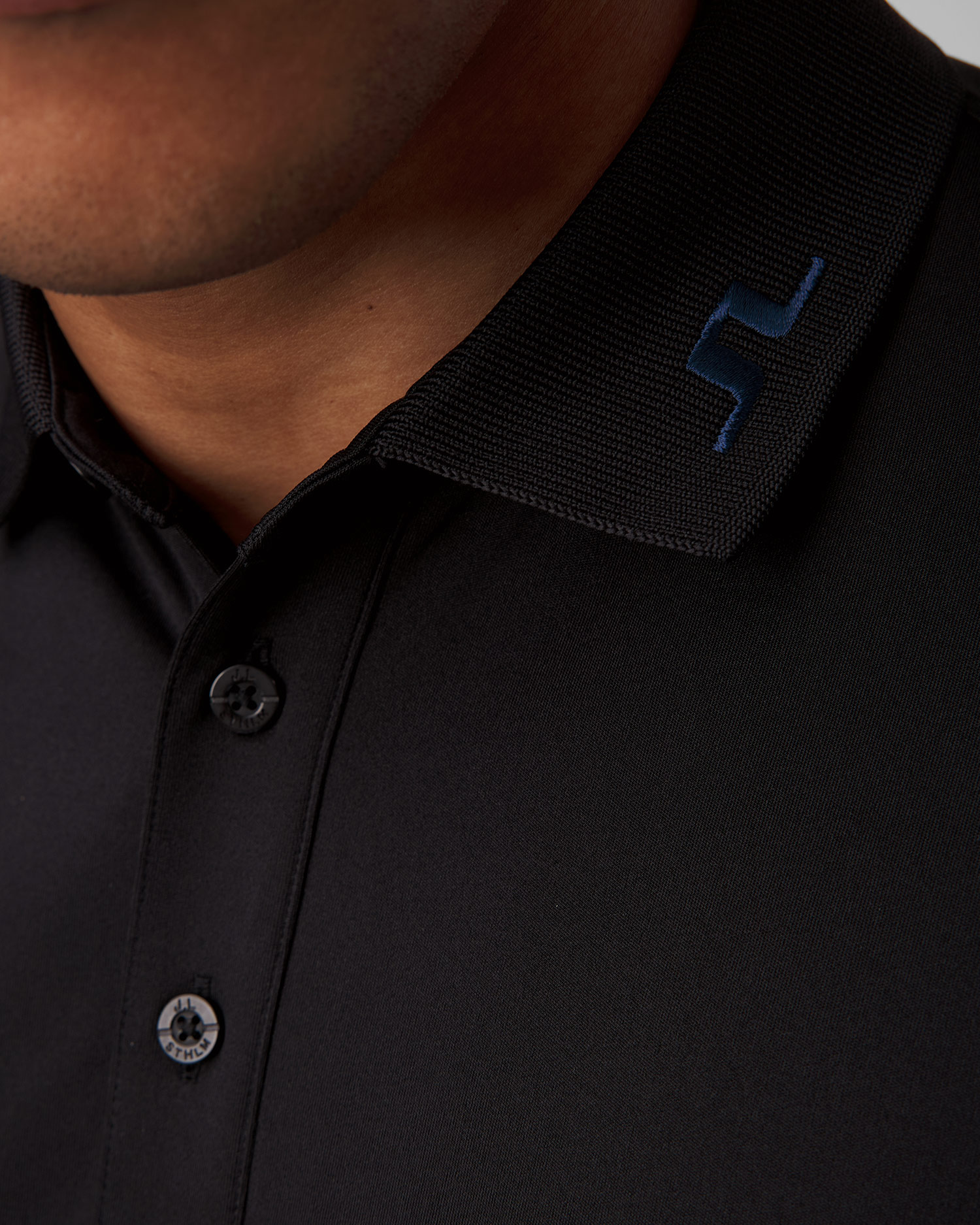 Polo noir pour hommes J.Lindeberg KV Print