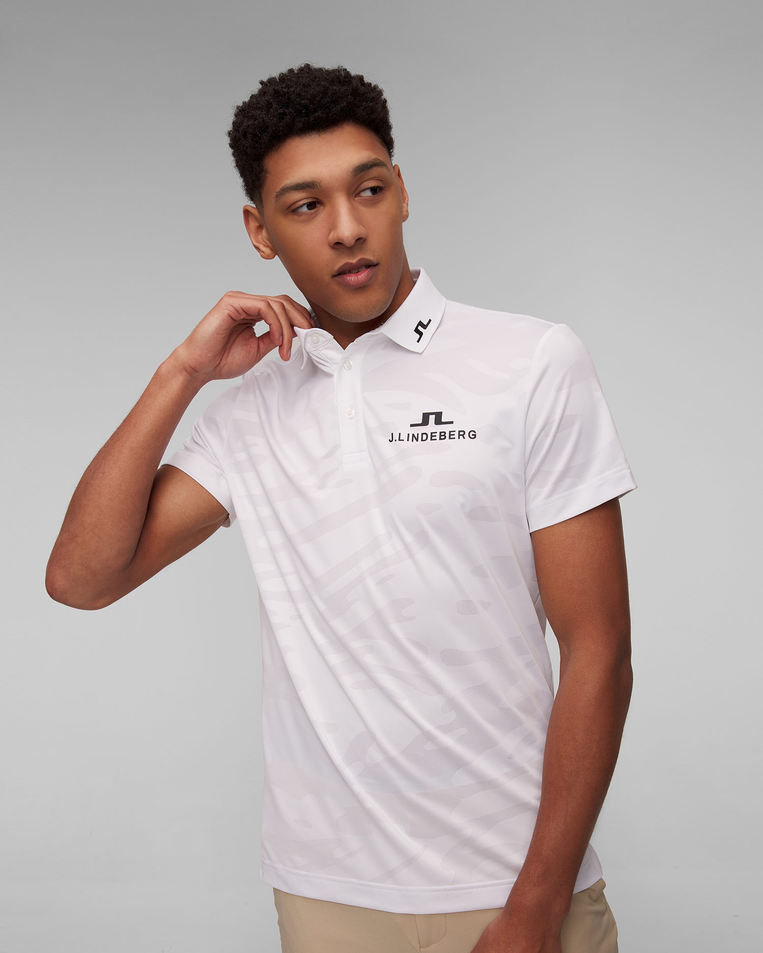 Bílá pánská polokošile J.Lindeberg Mat Tour Golf Polo