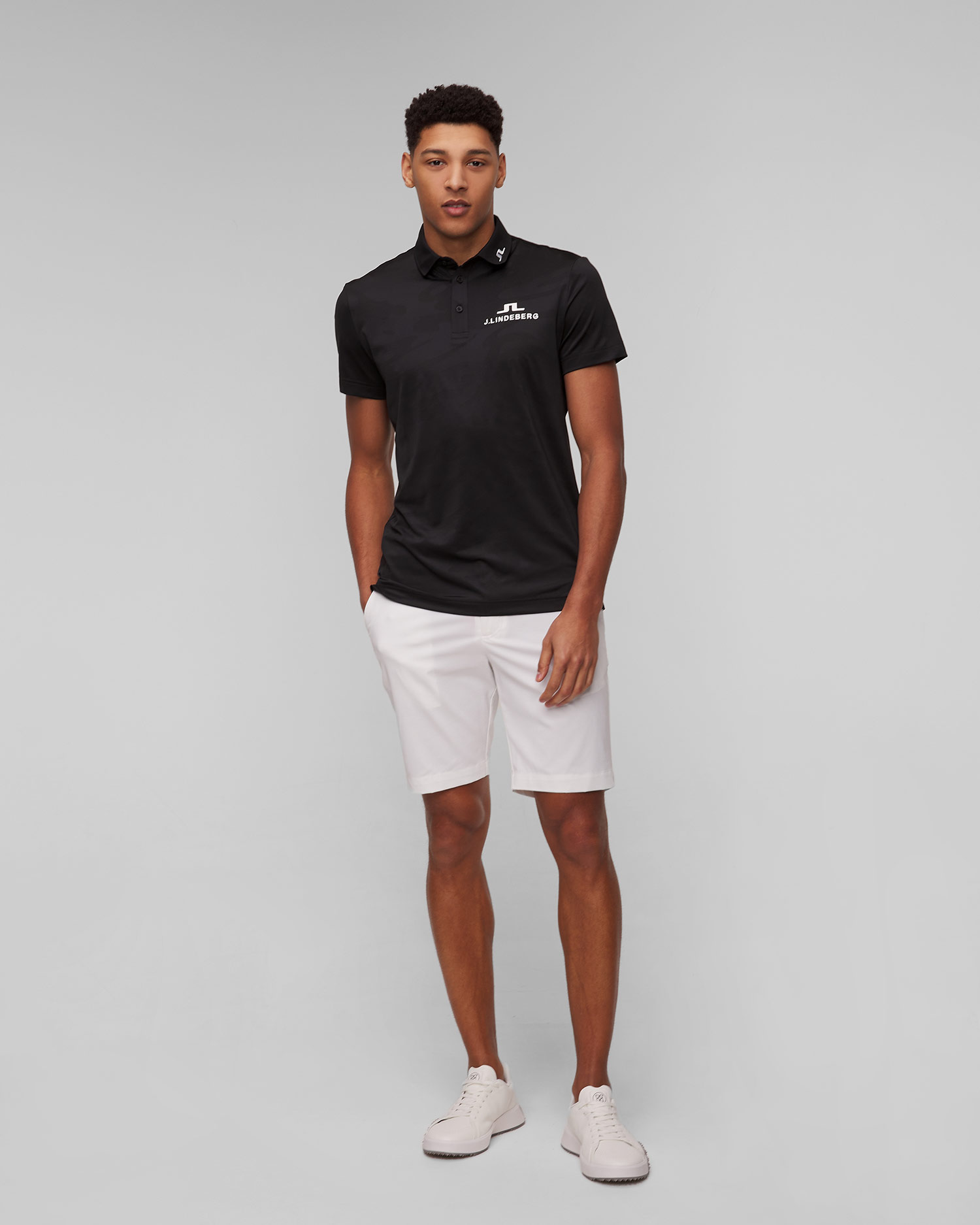 Czarne polo męskie J.Lindeberg Mat Tour Golf Polo