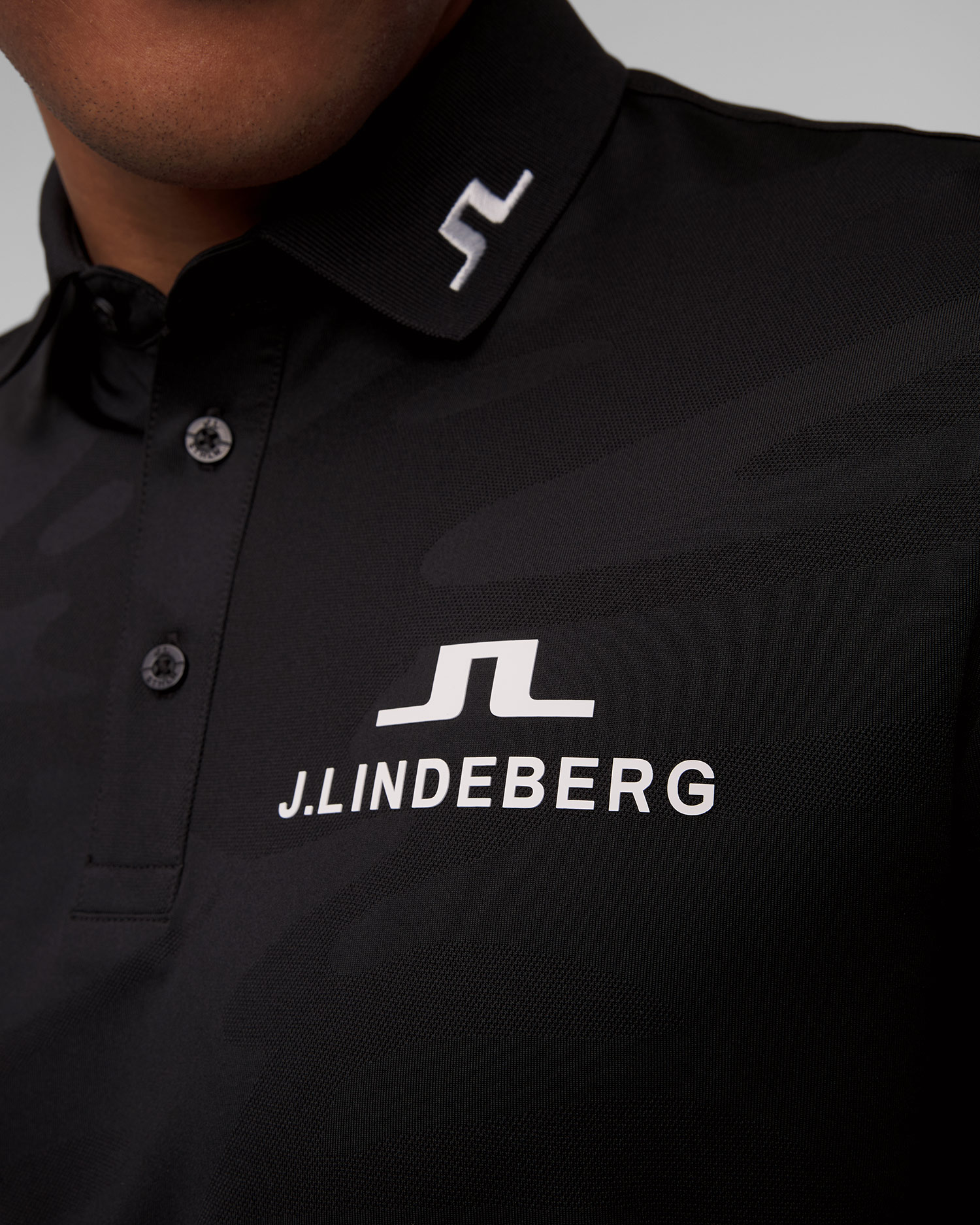 Czarne polo męskie J.Lindeberg Mat Tour Golf Polo