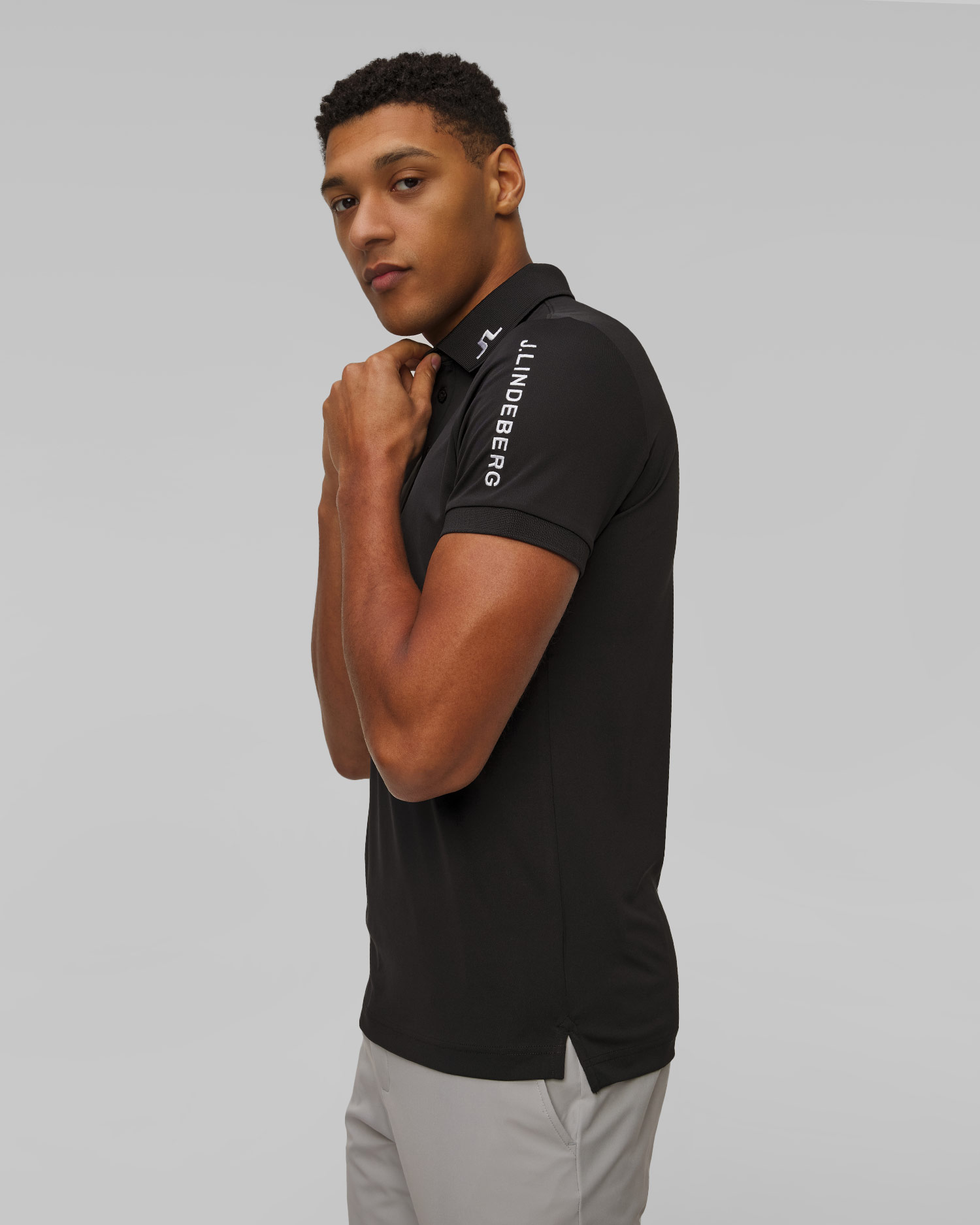 Men's technical polo J.Lindeberg Tour Tech Slim Fit Polo black