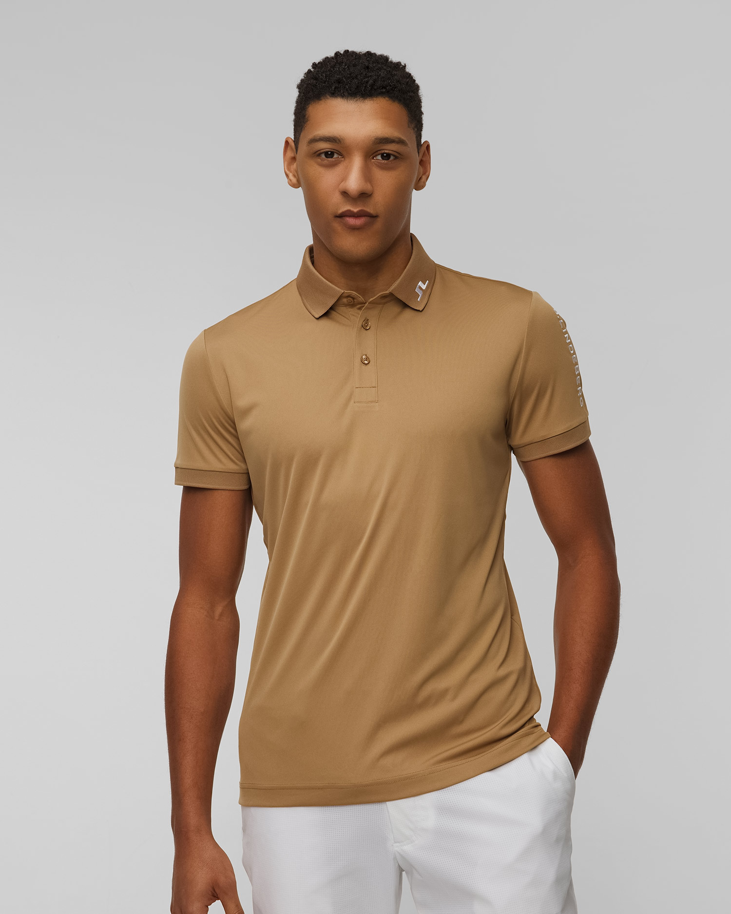 Men's technical polo J.Lindeberg Tour Tech Slim Fit Polo gold