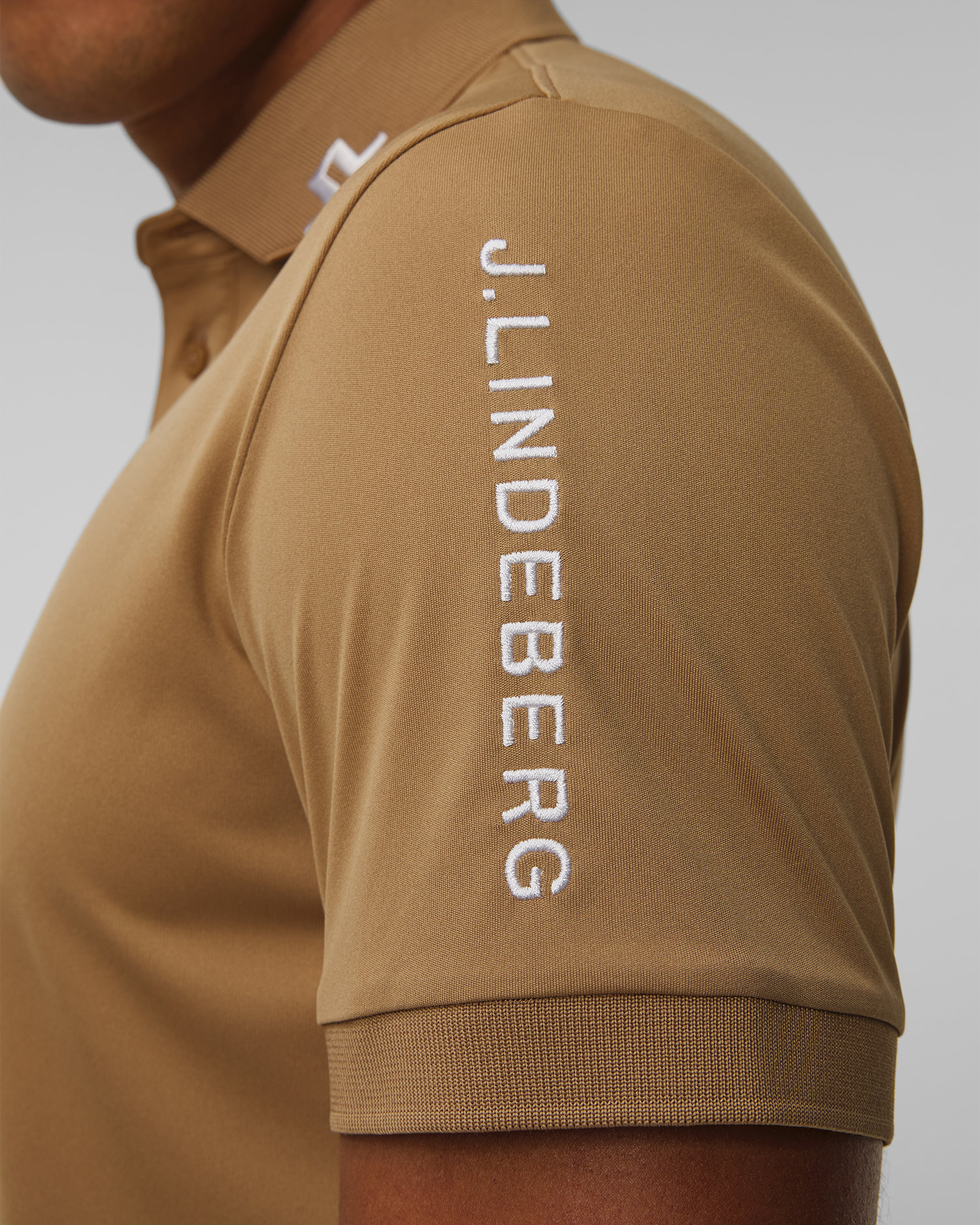 Polo techniczne męskie J.Lindeberg Tour Tech Slim Fit Polo złote