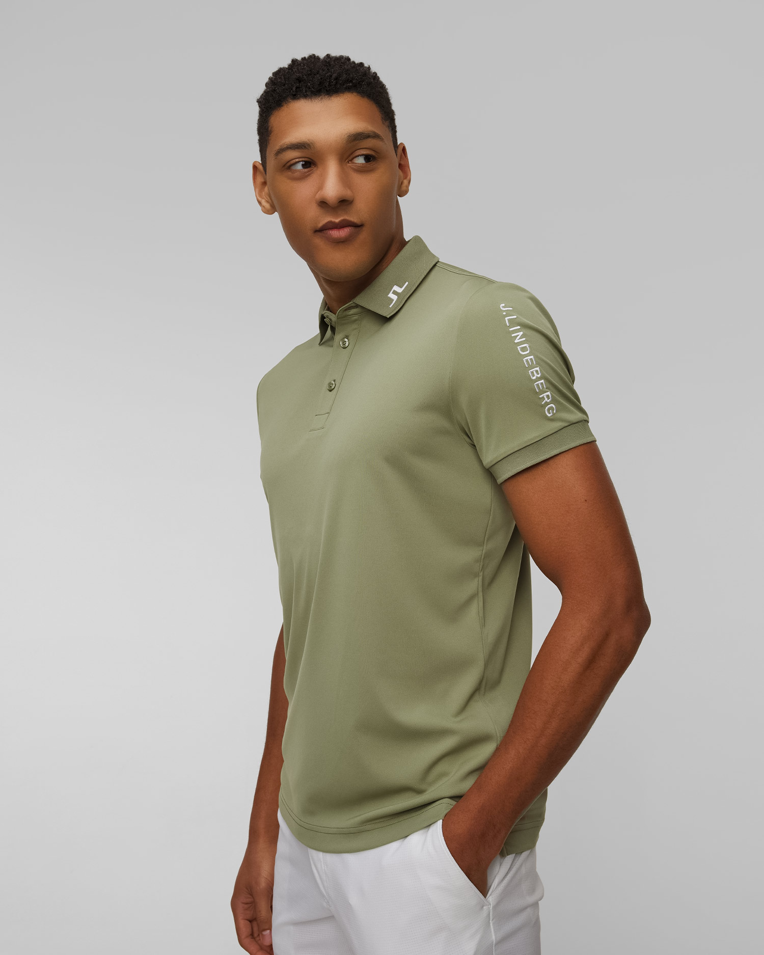 Men's technical polo J.Lindeberg Tour Tech Slim Fit Polo green