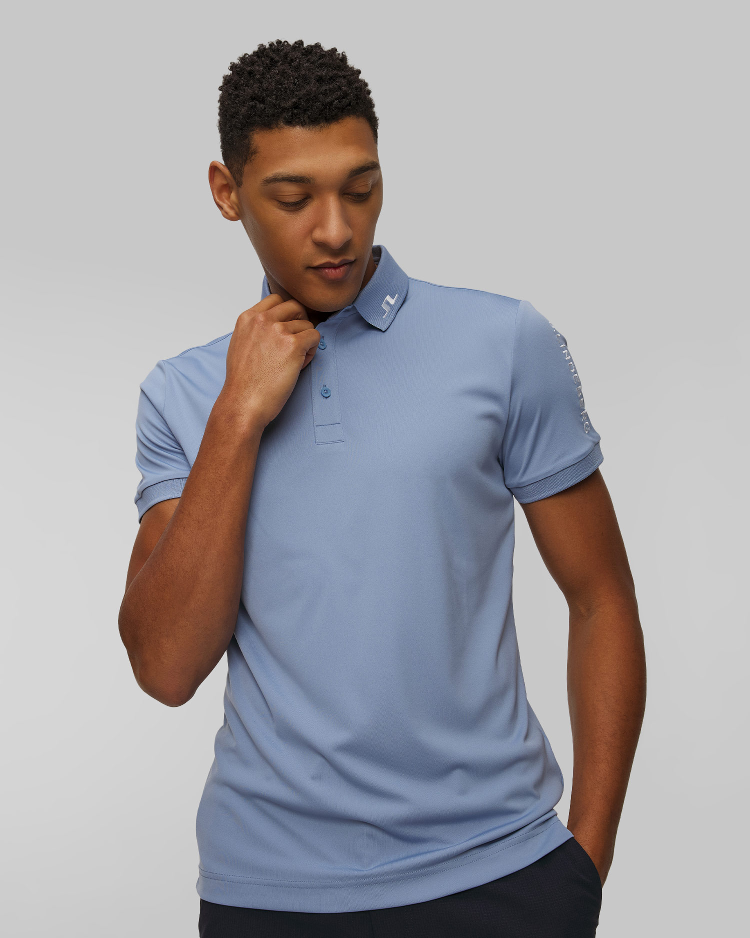Pánské funkční polo J.Lindeberg Tour Tech Slim Fit Polo v Modré Barvě