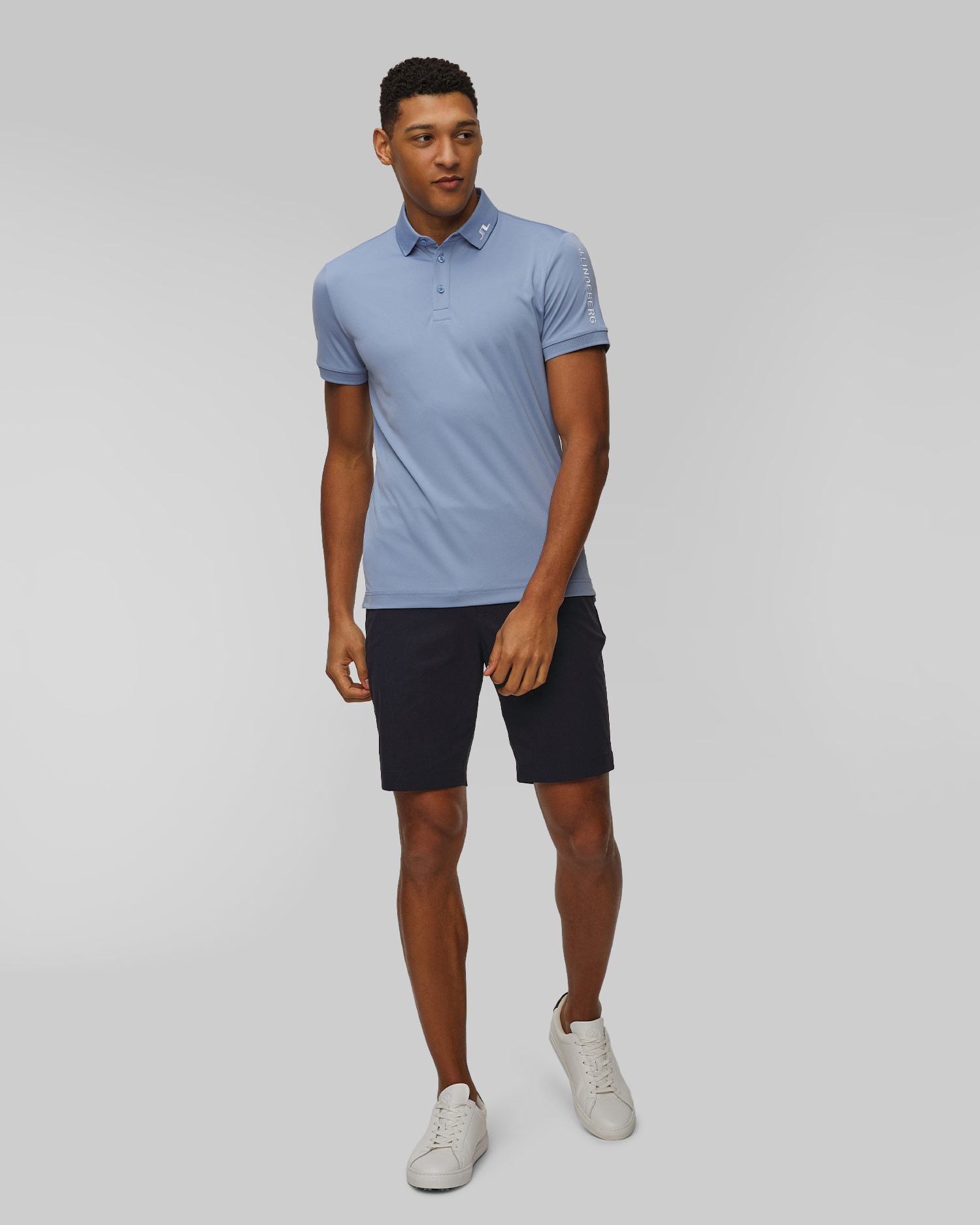 Pánské funkční polo J.Lindeberg Tour Tech Slim Fit Polo v Modré Barvě