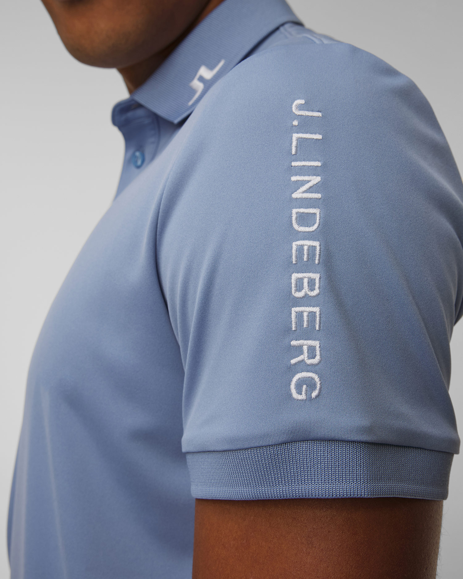 Polo techniczne męskie J.Lindeberg Tour Tech Slim Fit Polo niebieskie