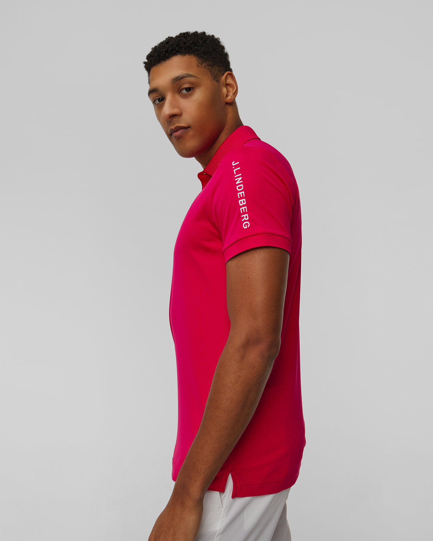 Men's technical polo J.Lindeberg Tour Tech Slim Fit Polo red