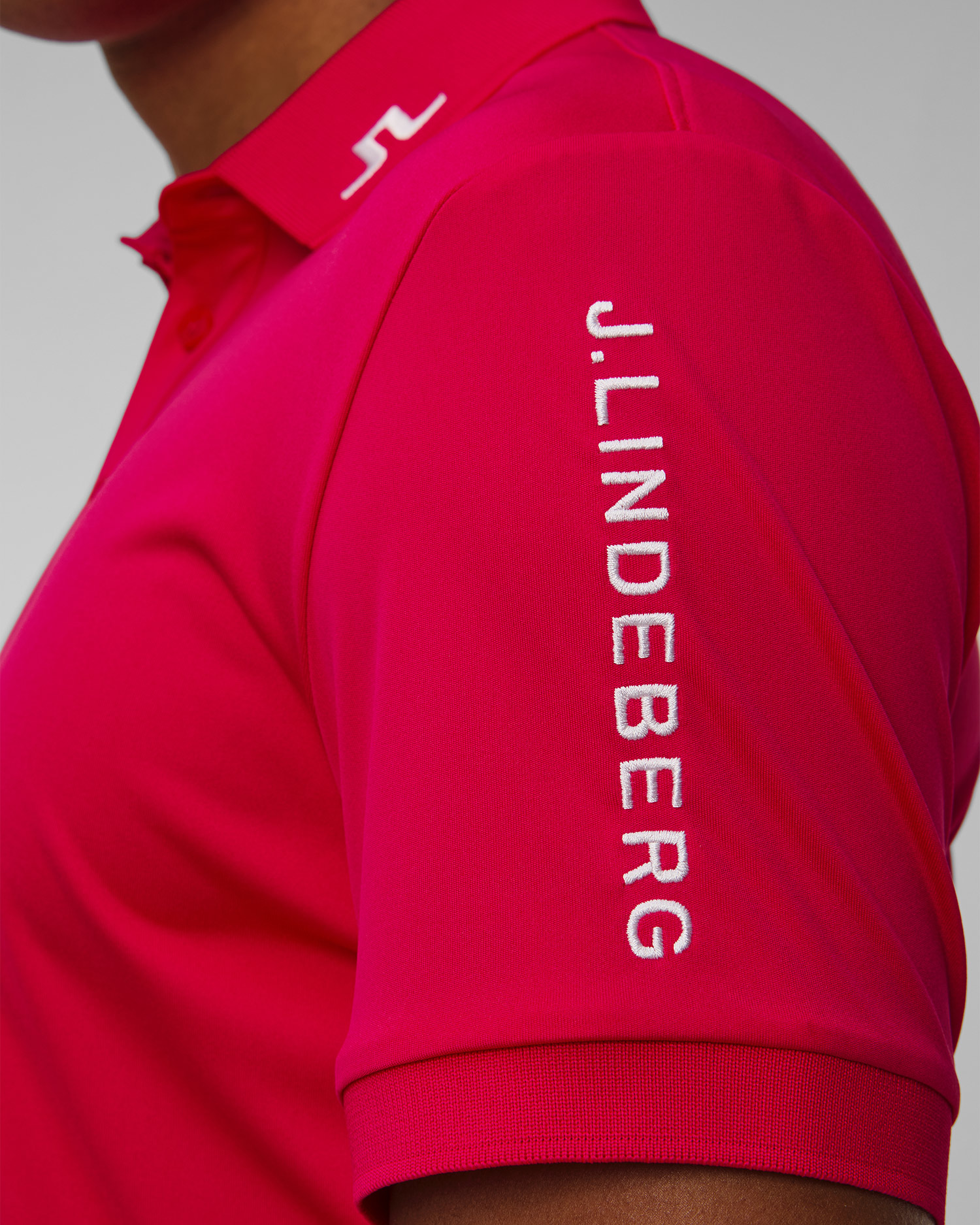 Men's technical polo J.Lindeberg Tour Tech Slim Fit Polo red