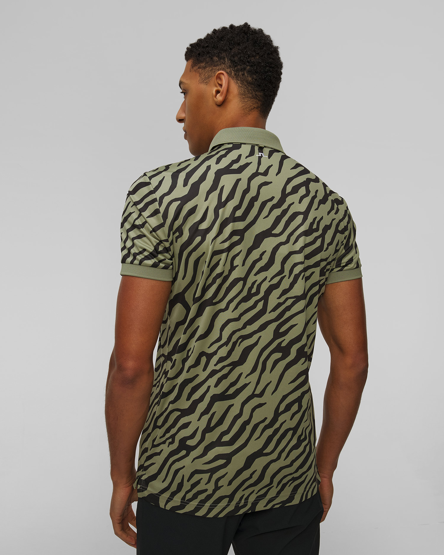 Polo techniczne męskie J.Lindeberg Tour Tech Print Polo zielono-czarne