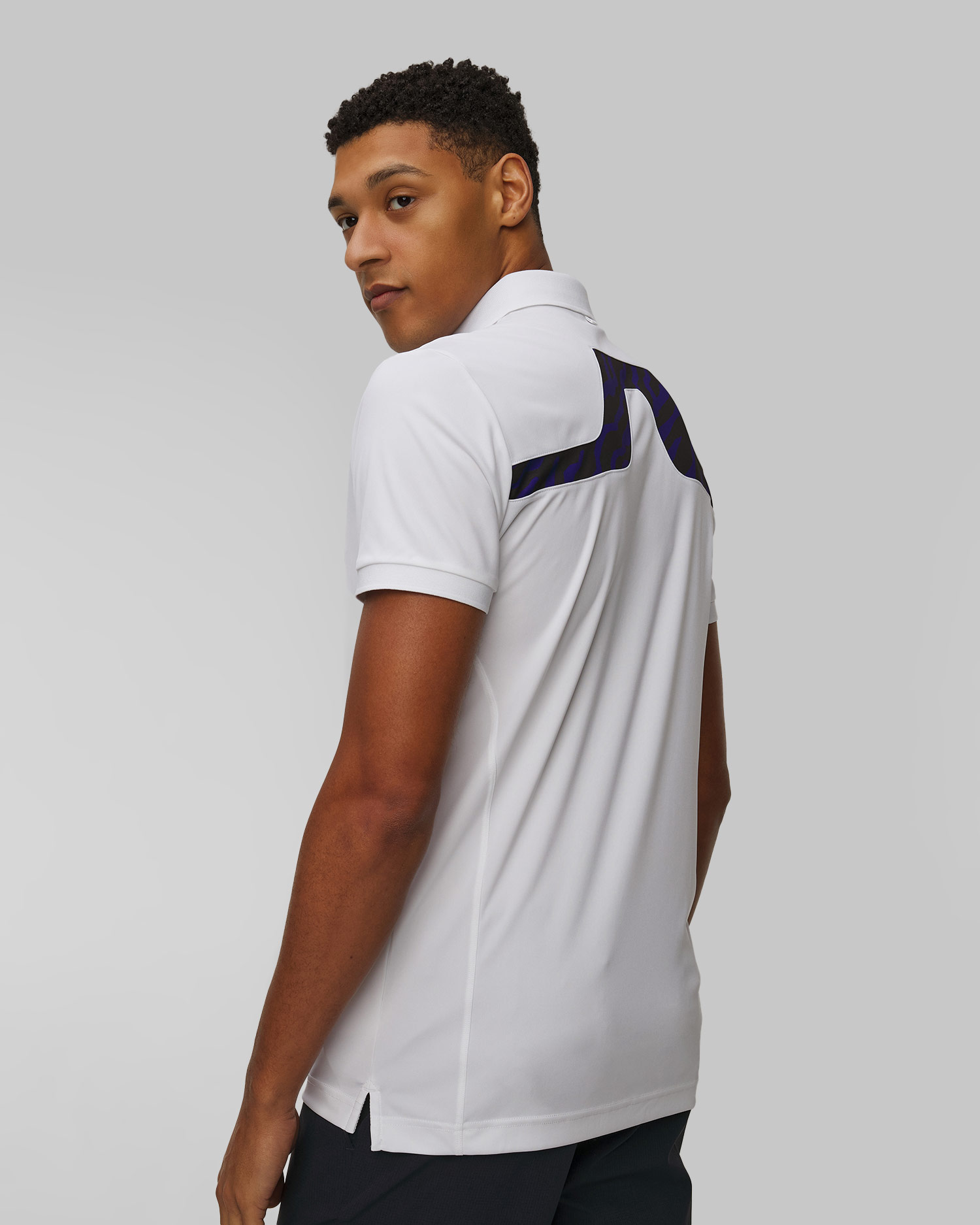 Polo technique blanc pour hommes J.Lindeberg KV Print Polo