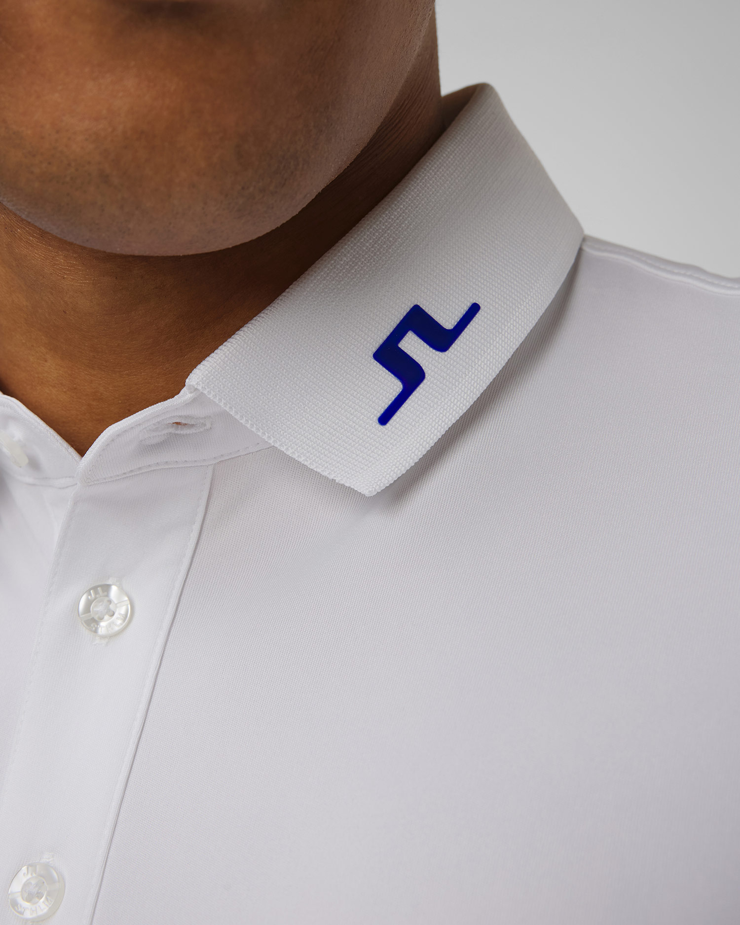 Polo technique blanc pour hommes J.Lindeberg KV Print Polo