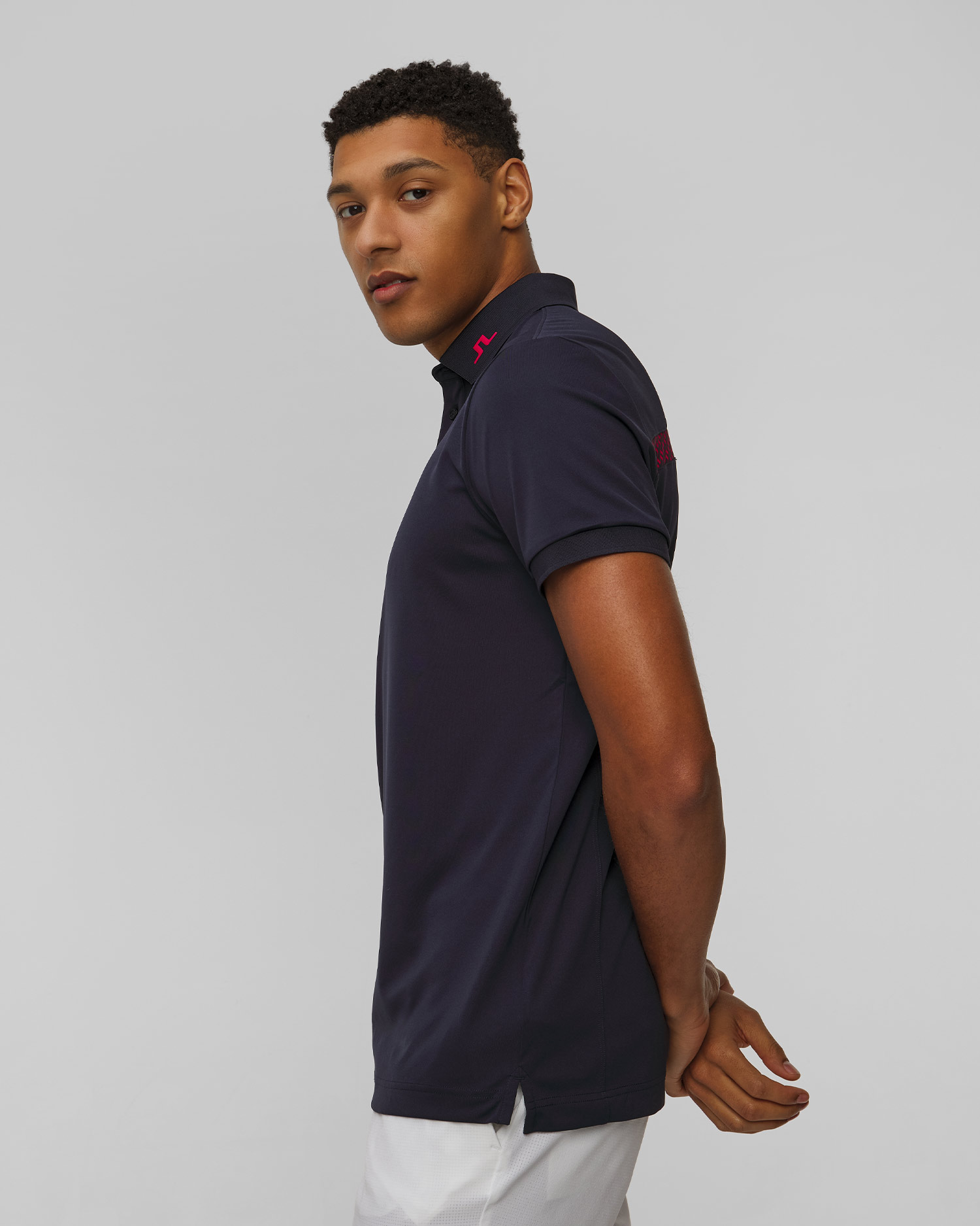 Polo techniczne męskie J.Lindeberg KV Print Polo granatowe