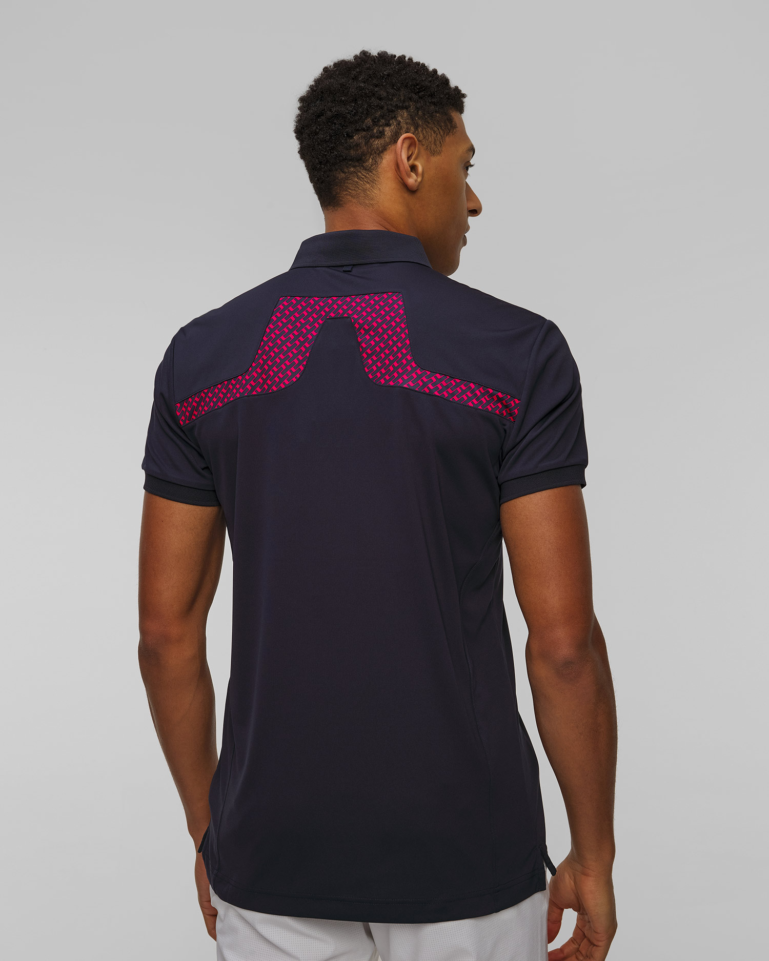 Polo techniczne męskie J.Lindeberg KV Print Polo granatowe