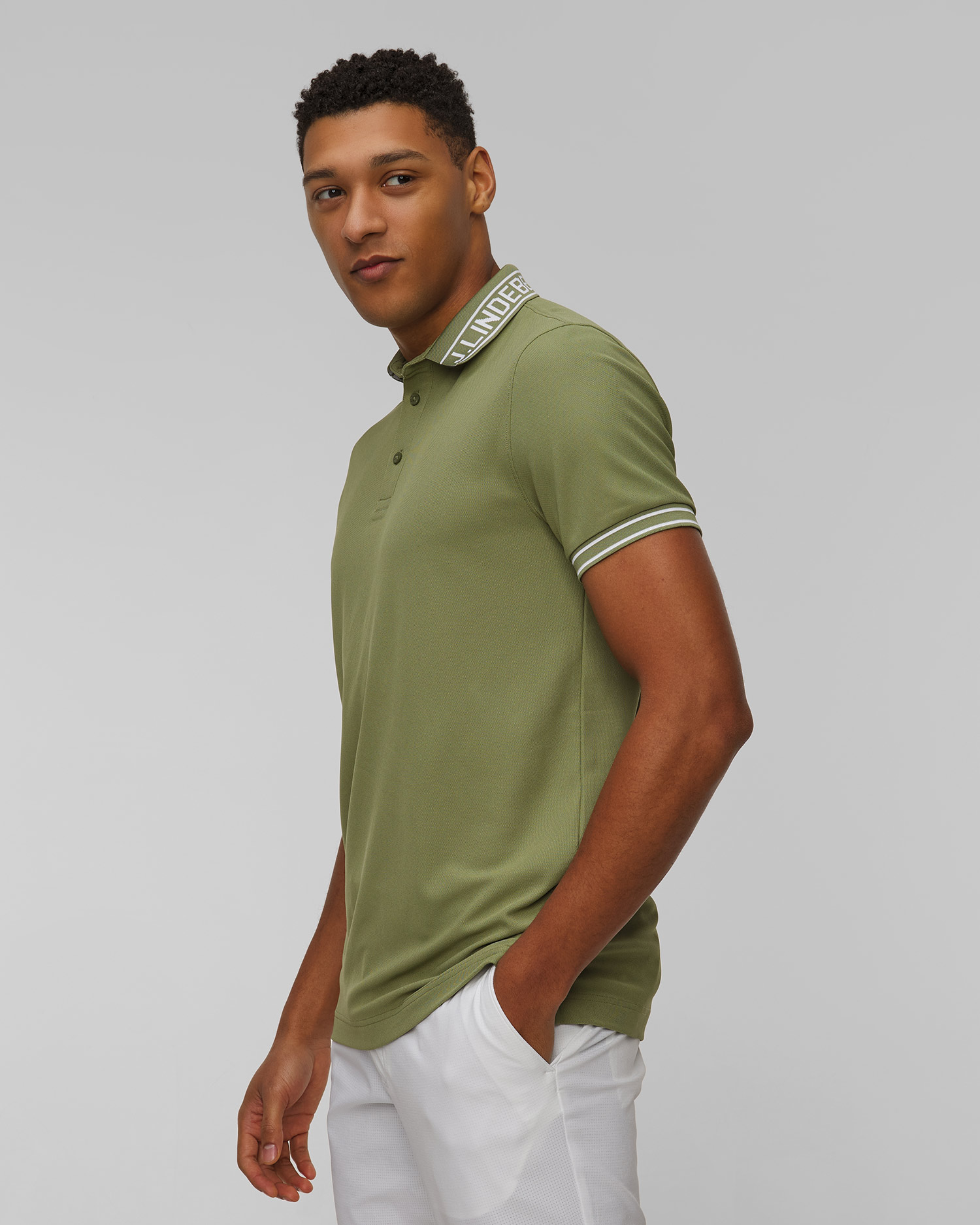Men's technical polo J.Lindeberg Austin Polo green